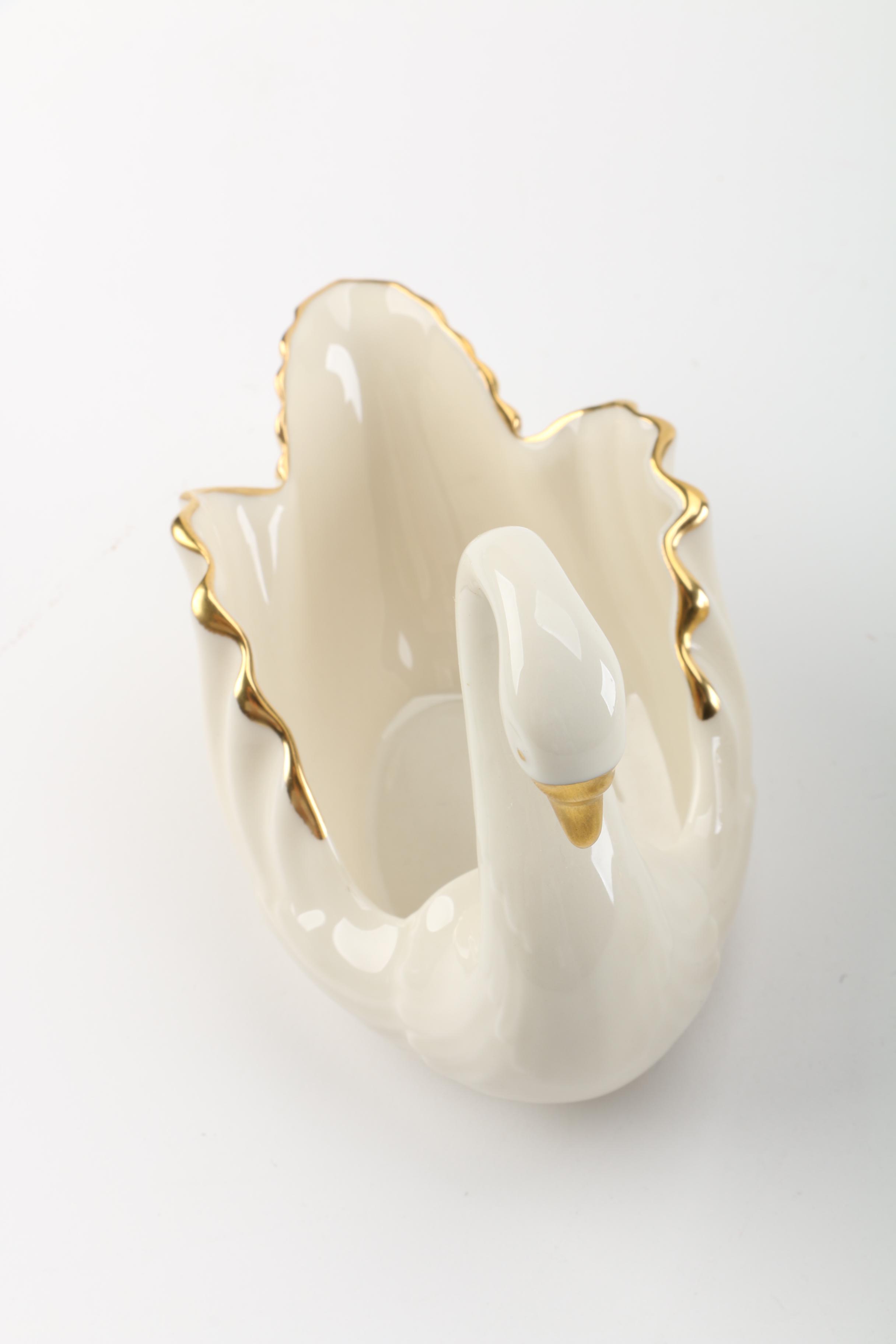 Lenox Swan, Vase, and Potpourri Jar