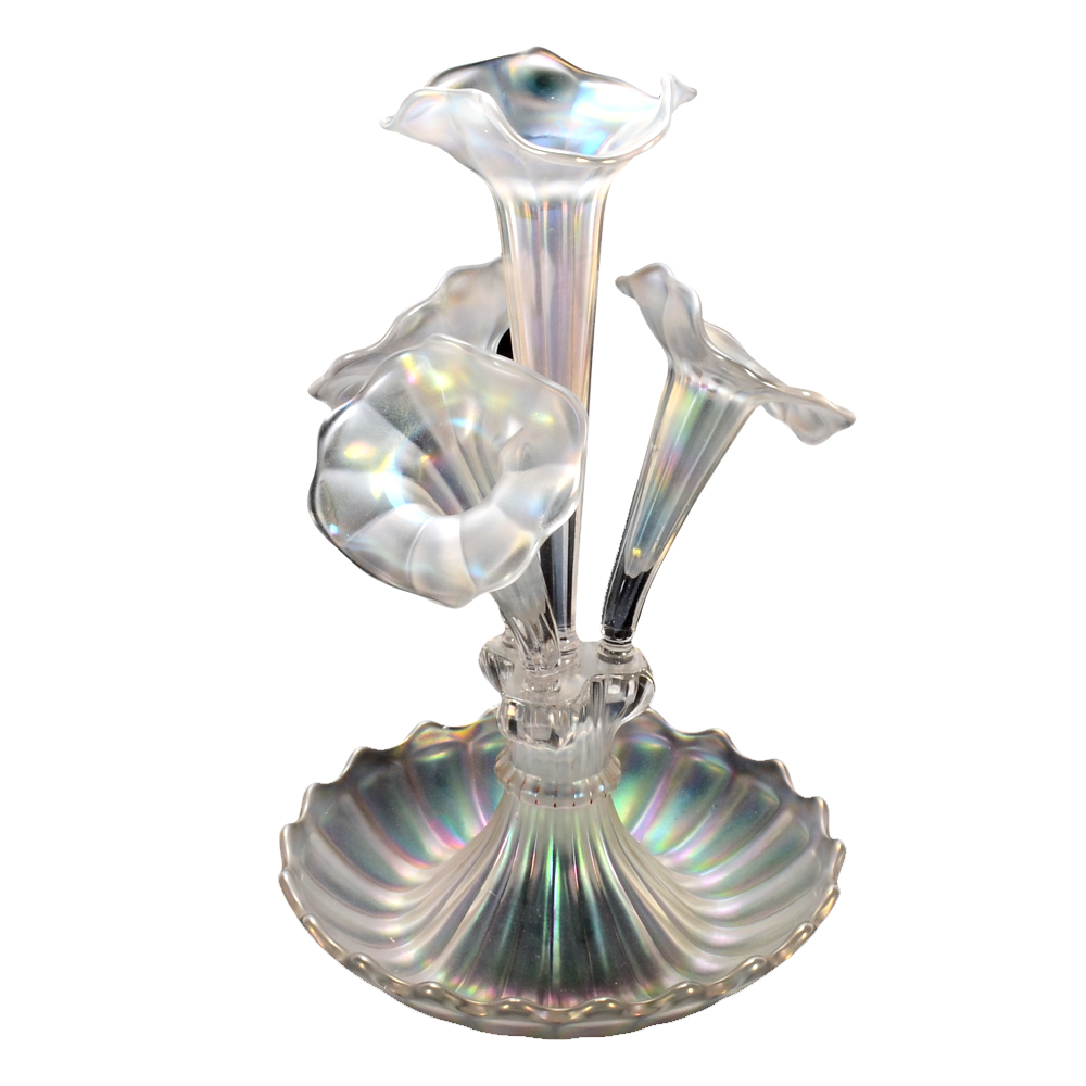 Vintage Northwood "Wide Panel" Four-Horn Carnival Glass Epergne