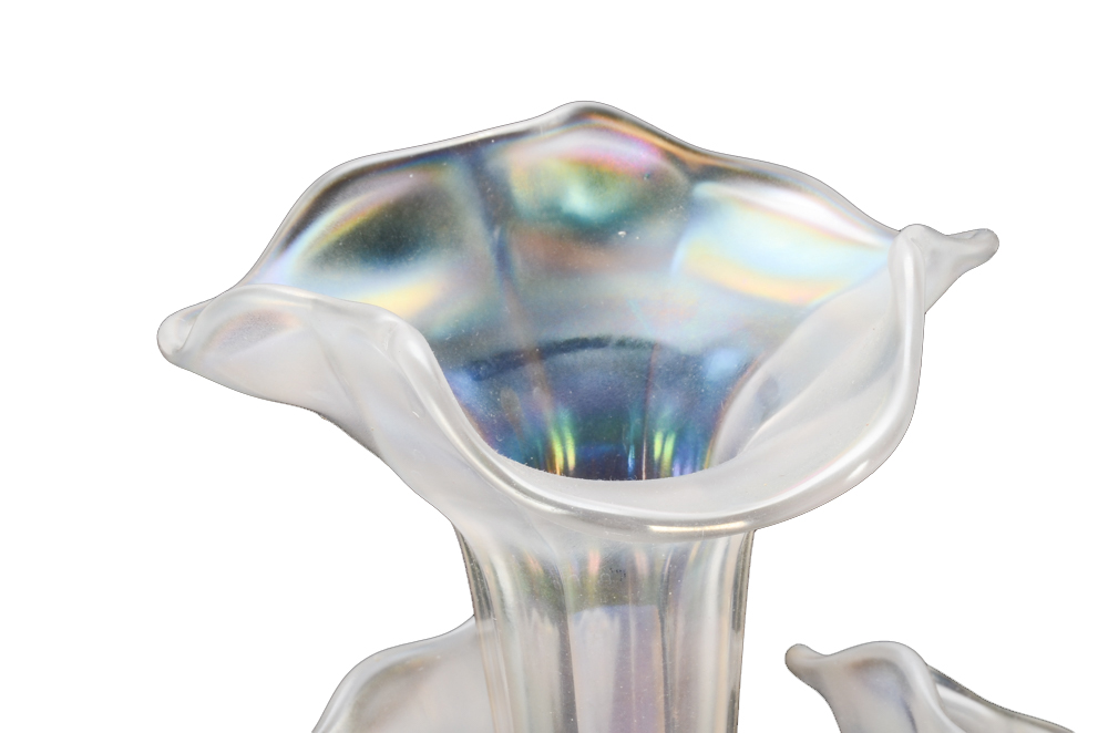 Vintage Northwood "Wide Panel" Four-Horn Carnival Glass Epergne