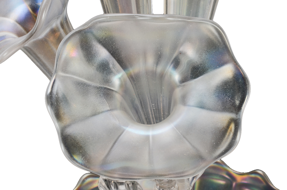 Vintage Northwood "Wide Panel" Four-Horn Carnival Glass Epergne