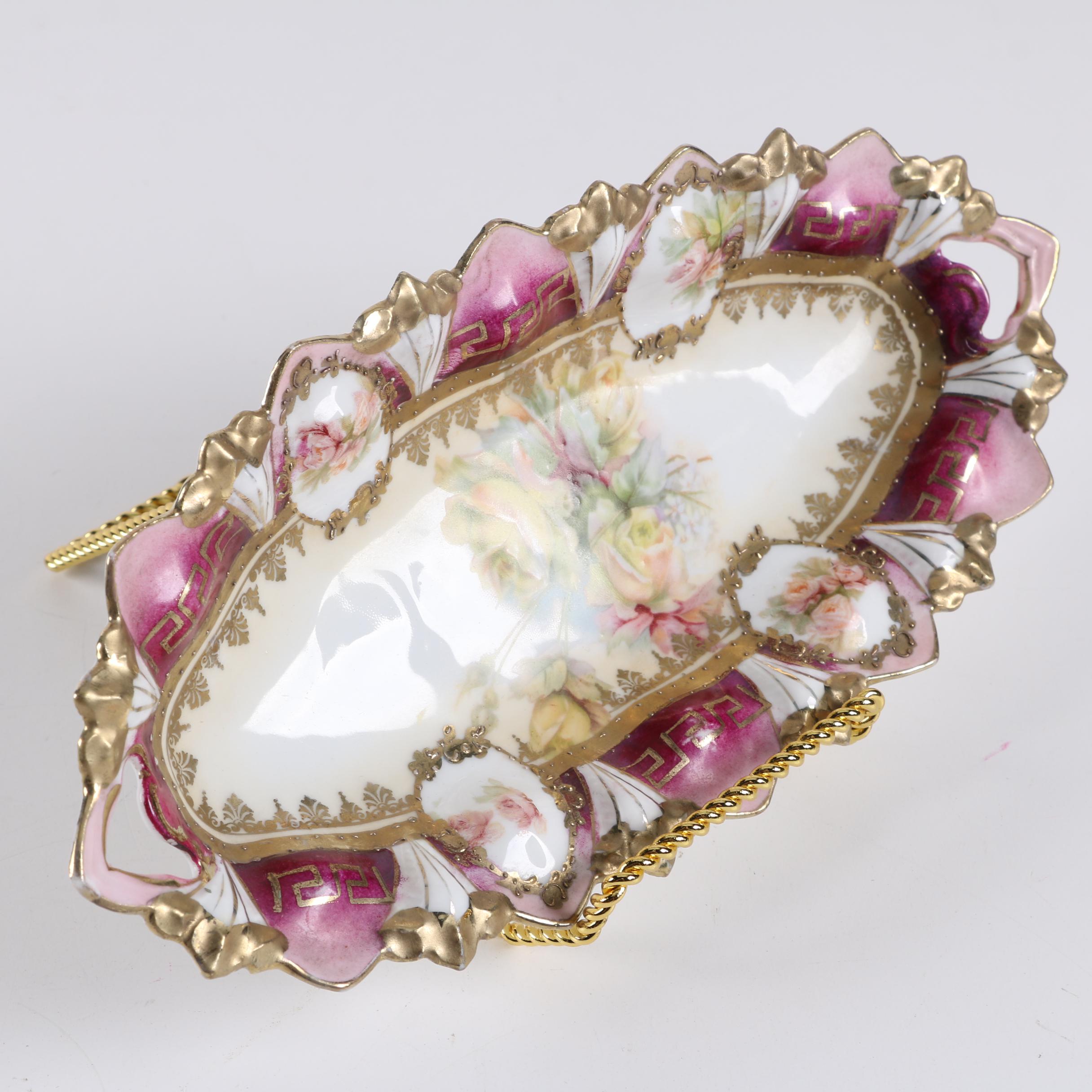 Vintage Moritz Zdekauer Hand-Painted Austrian Porcelain Bowls