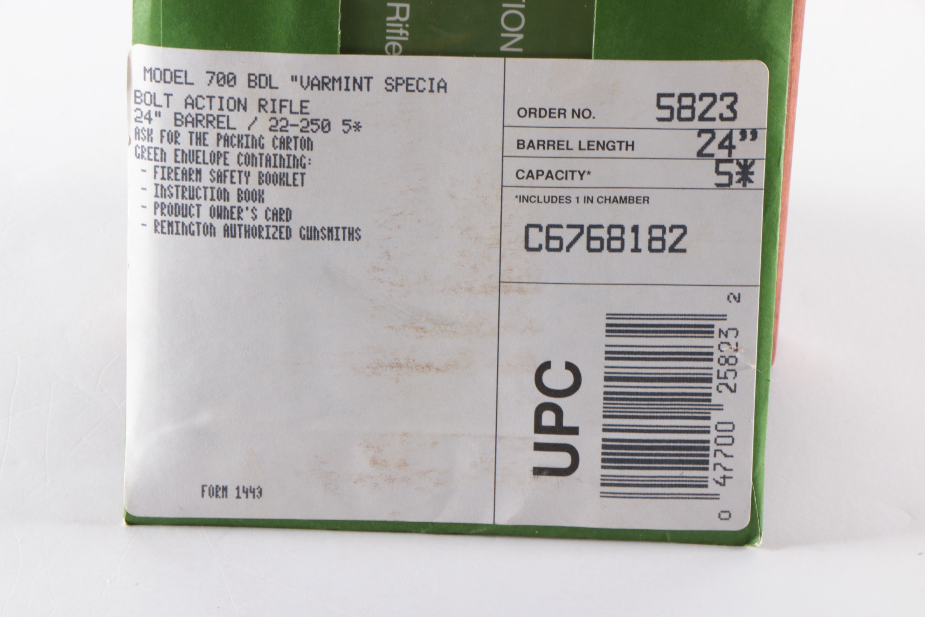 Remington .22-250 Model 700 BDL "Varmint Special" Bolt Action Rifle