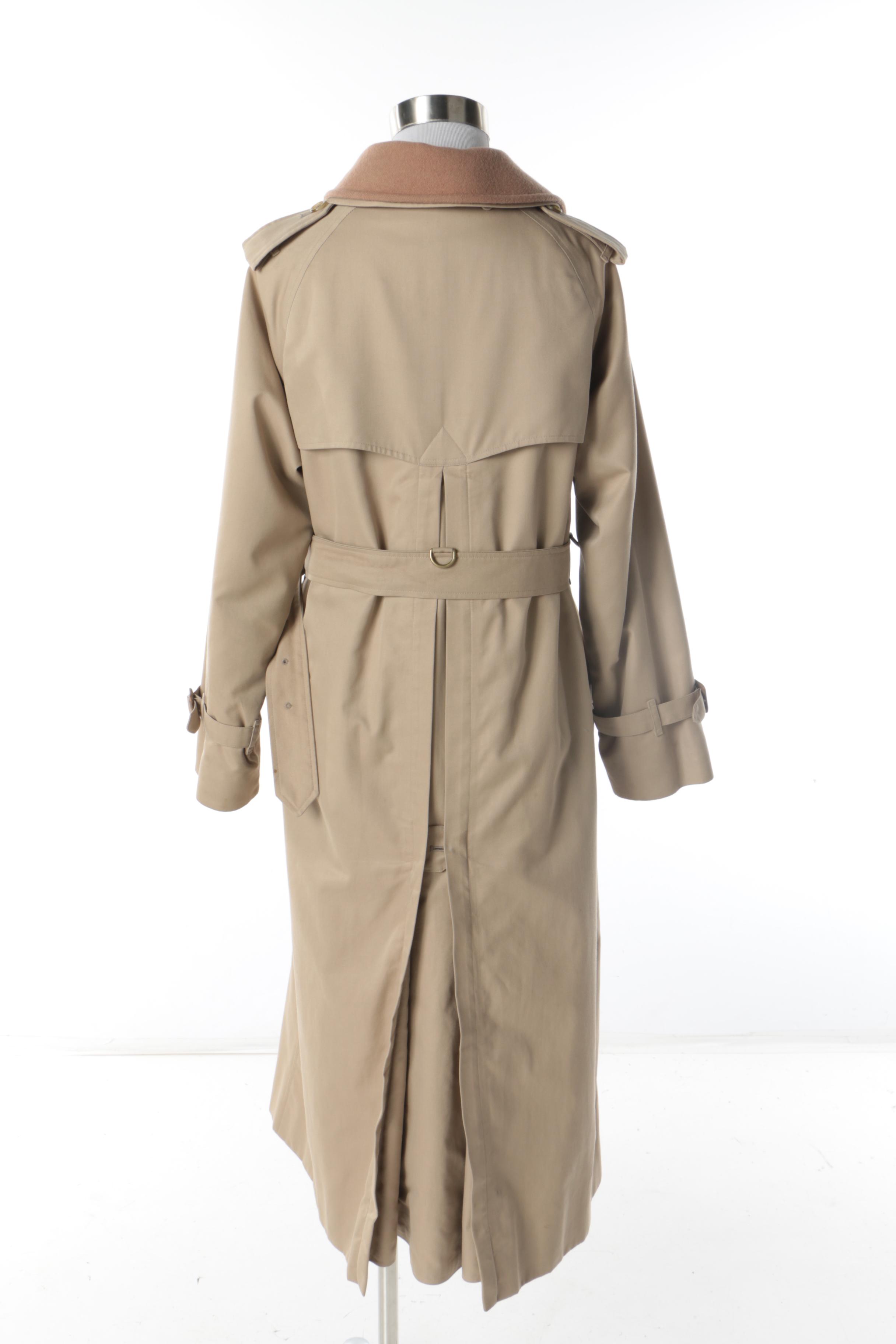Women's 1980s Vintage Burberry Double-Breasted Trench Coat with Removable Lining