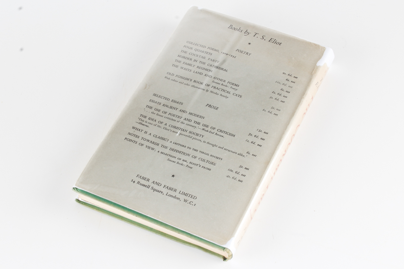 Signed 1950 T.S. Eliot's "The Cocktail Party"