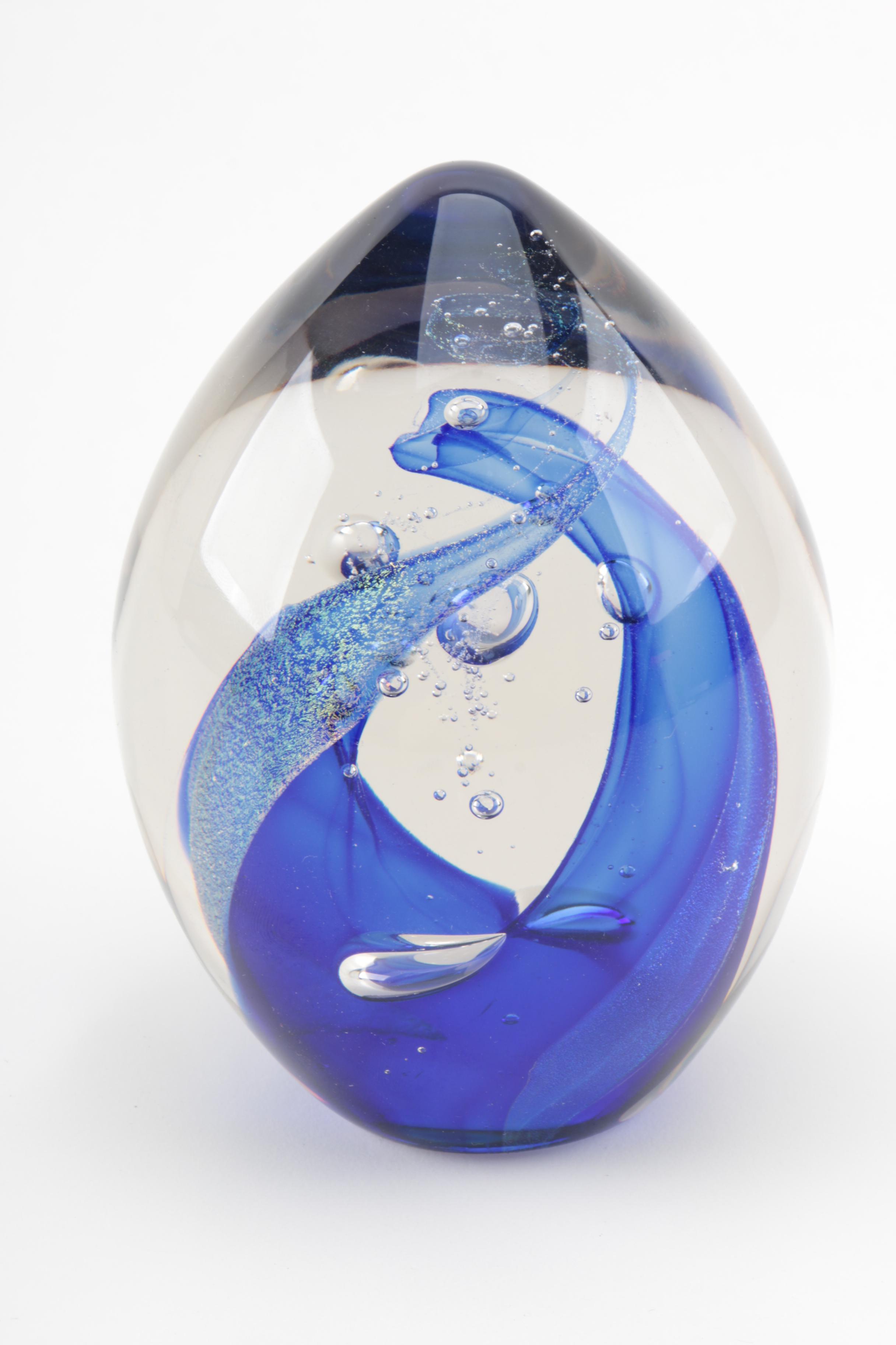 Signed Art Glass Paperweight