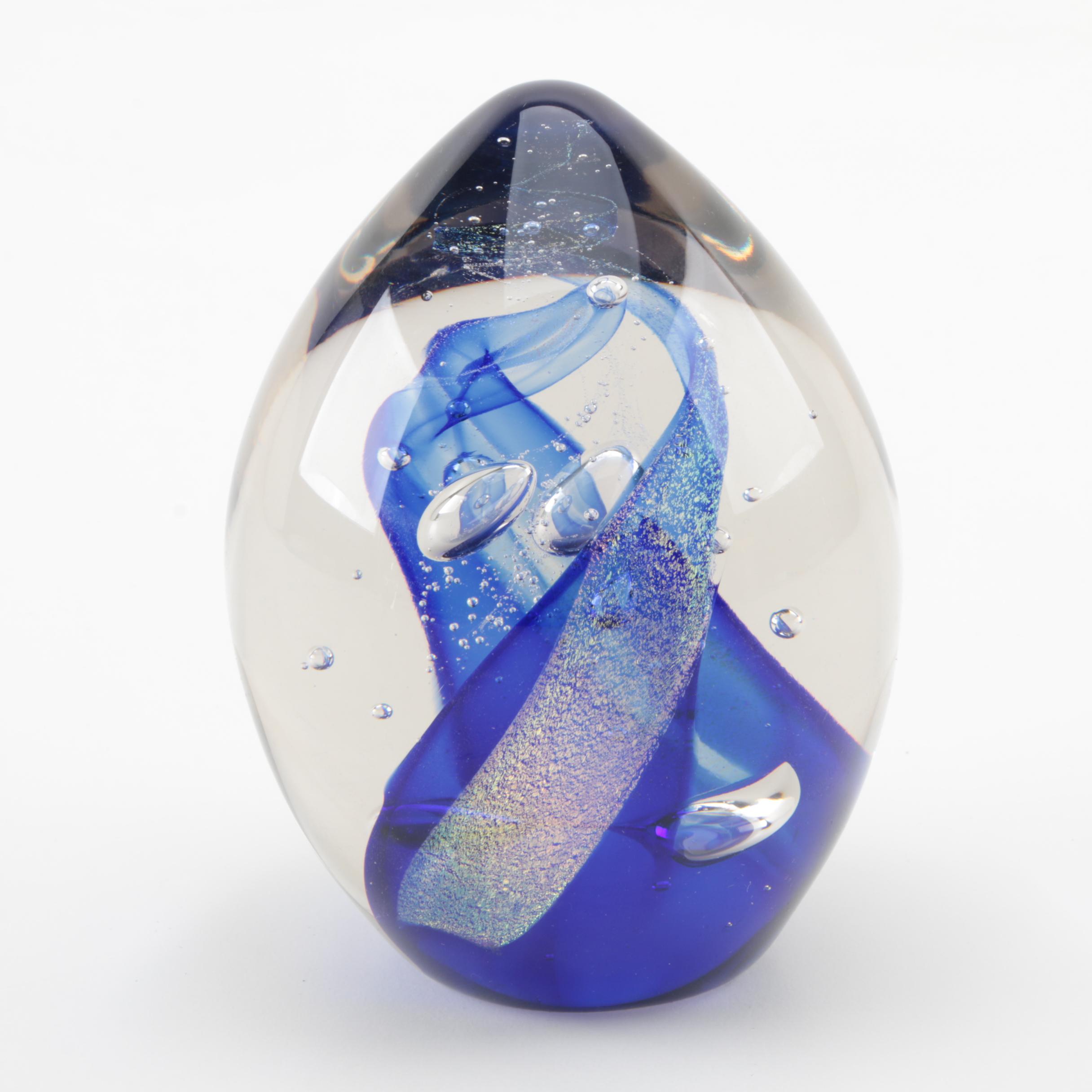 Signed Art Glass Paperweight