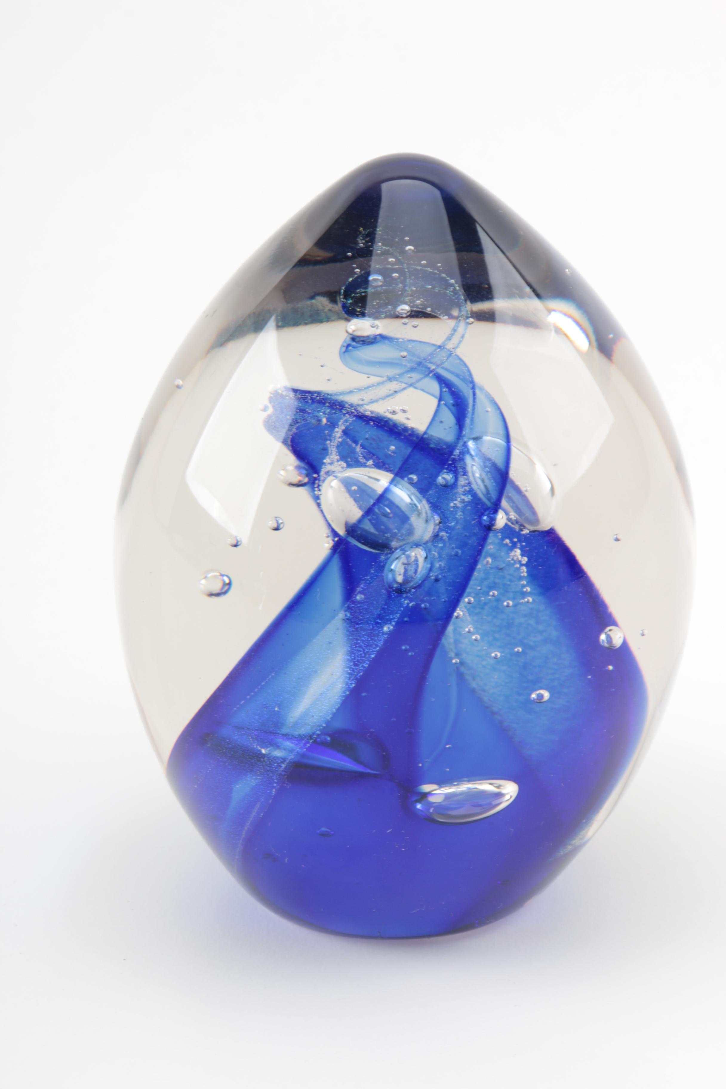Signed Art Glass Paperweight