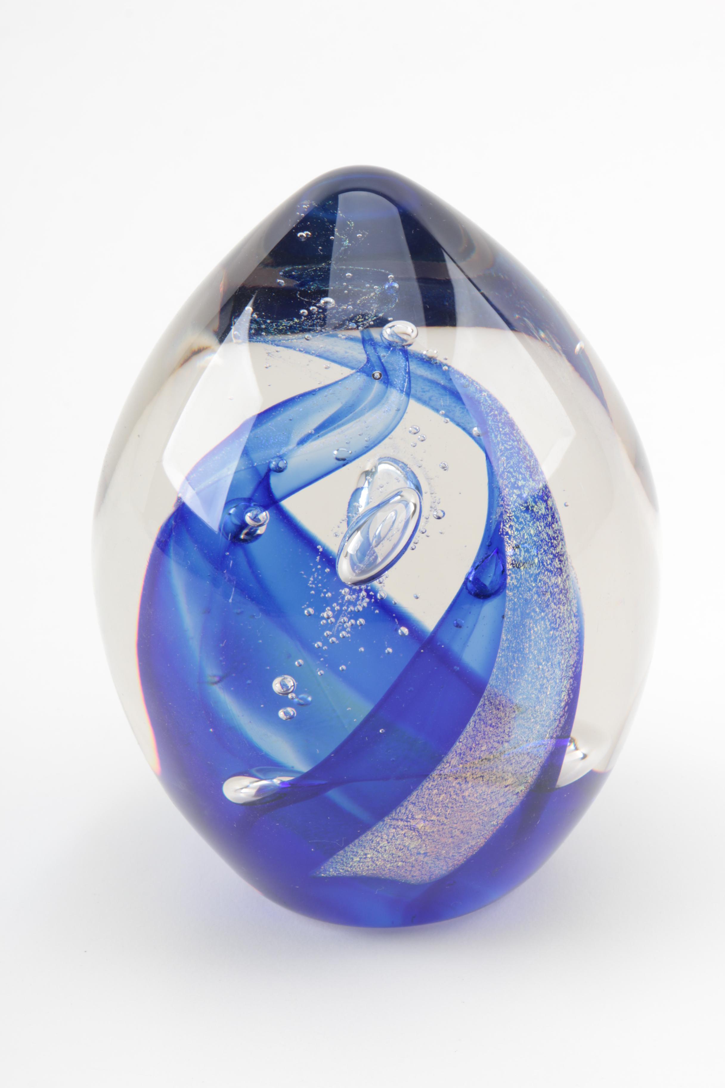 Signed Art Glass Paperweight