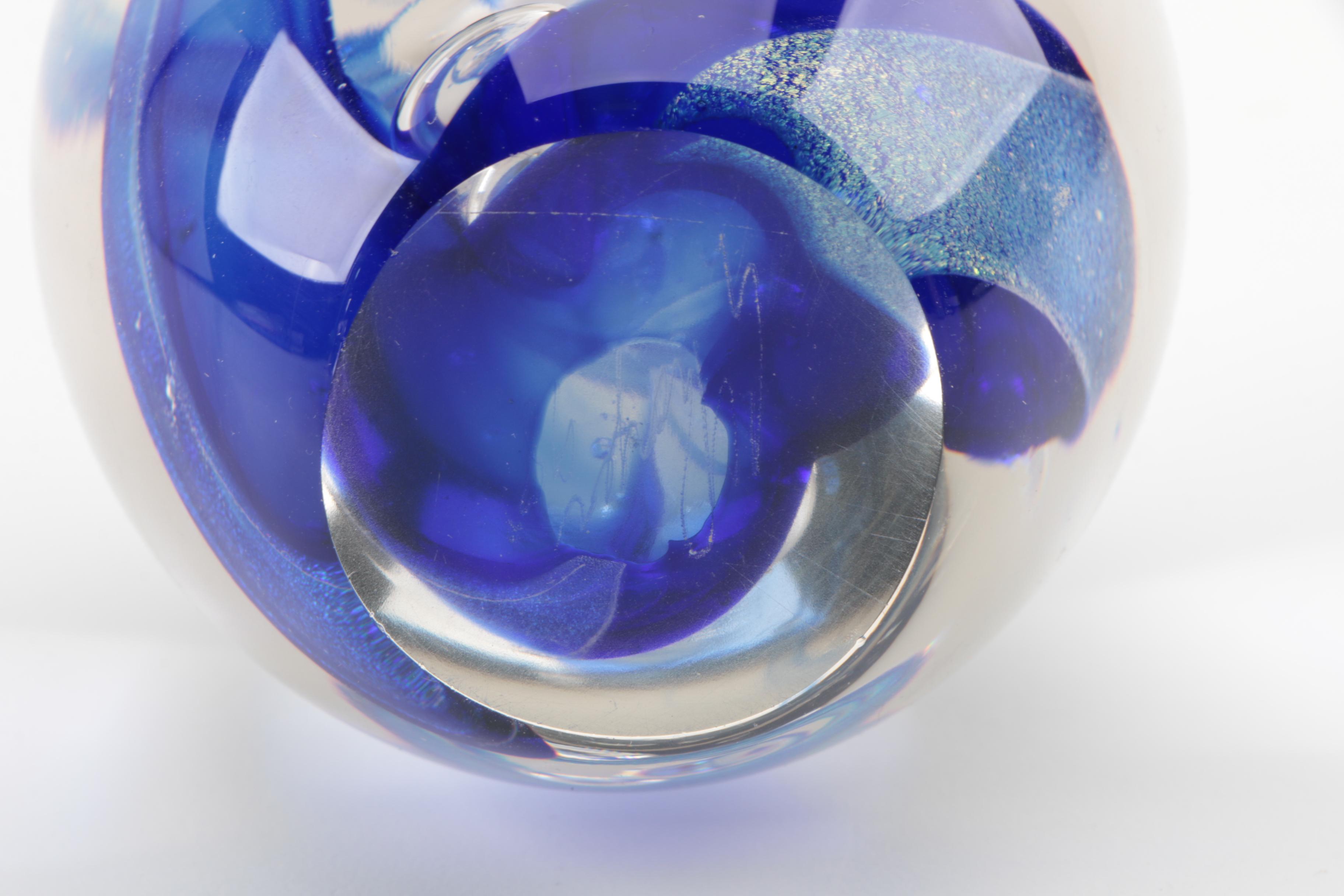 Signed Art Glass Paperweight