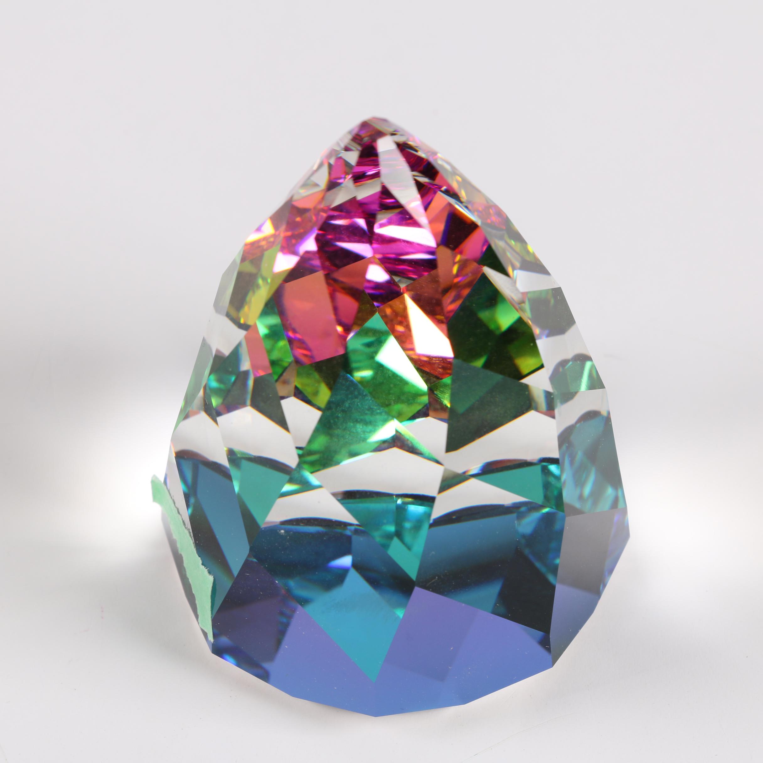 Swarovski Crystal Cone-Shaped Vitrail Paperweight