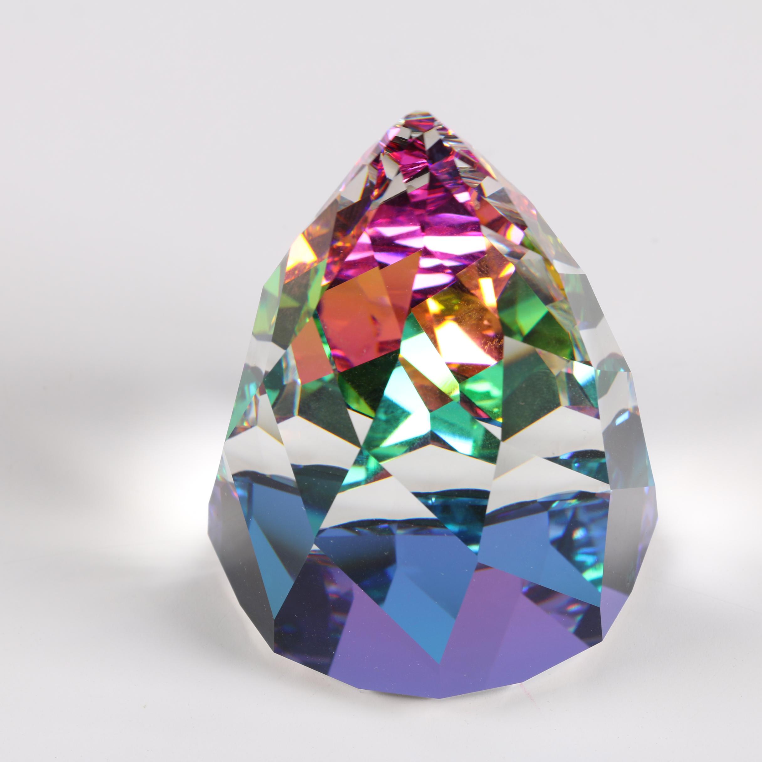 Swarovski Crystal Cone-Shaped Vitrail Paperweight