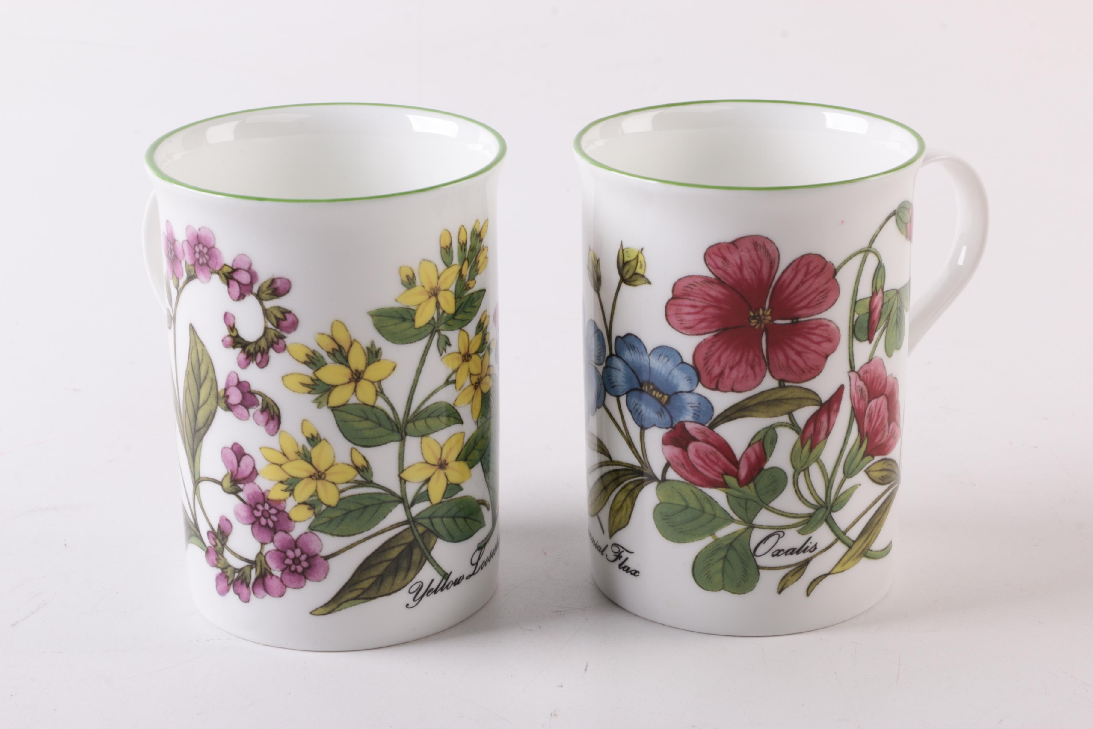 Vintage Floral Bone China Mugs Featuring Royal Albert