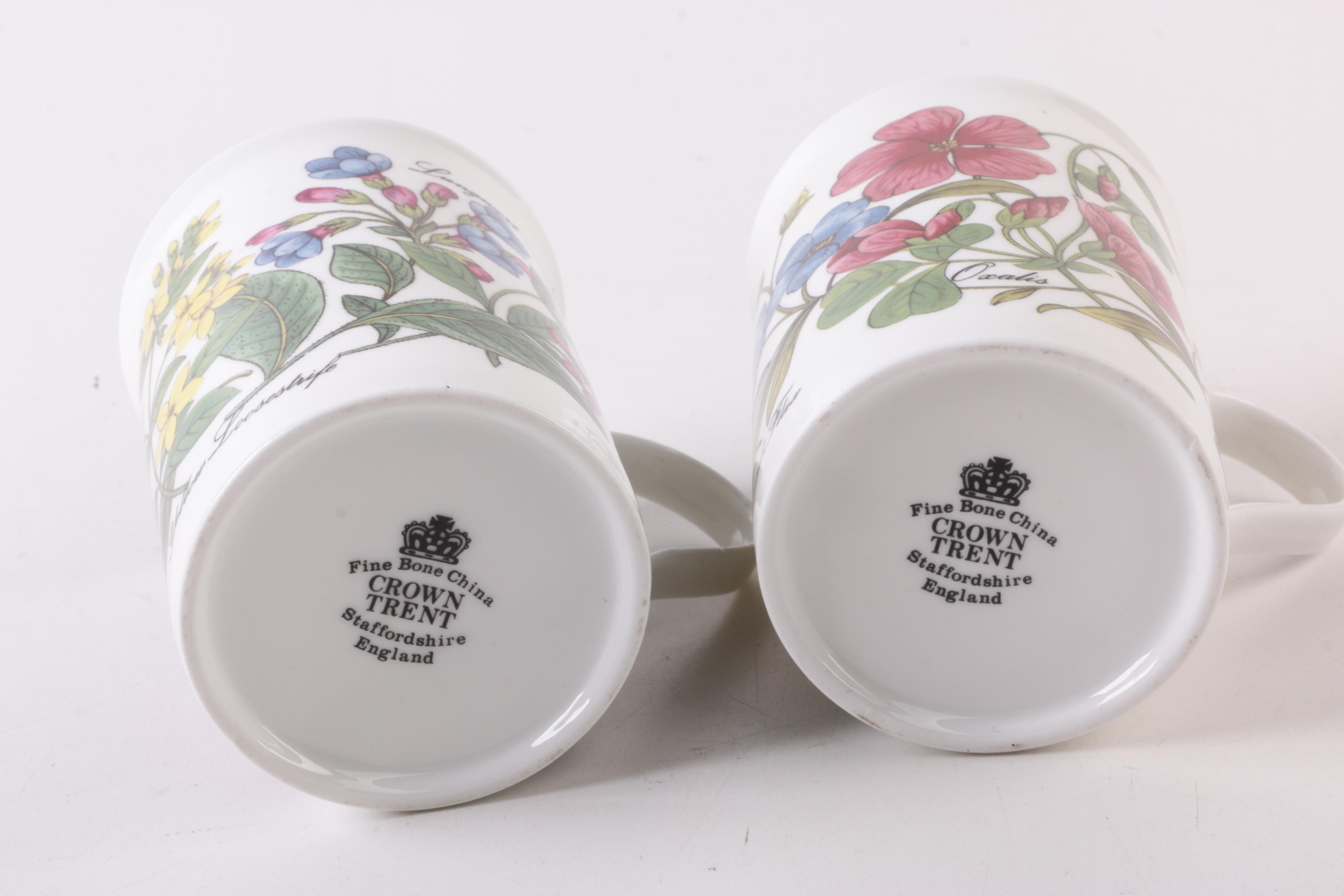 Vintage Floral Bone China Mugs Featuring Royal Albert