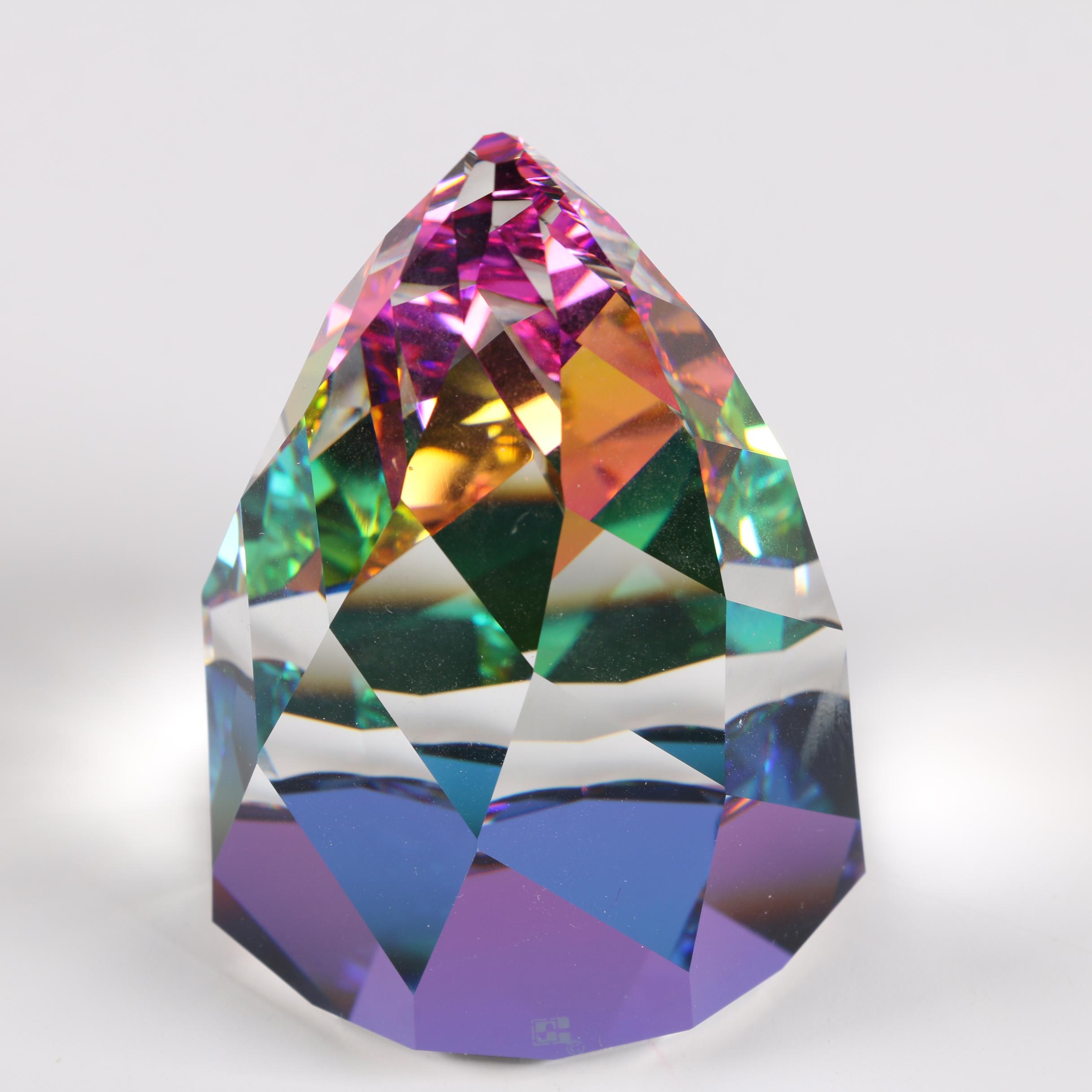 Swarovski Crystal Cone-Shaped Vitrail Paperweight
