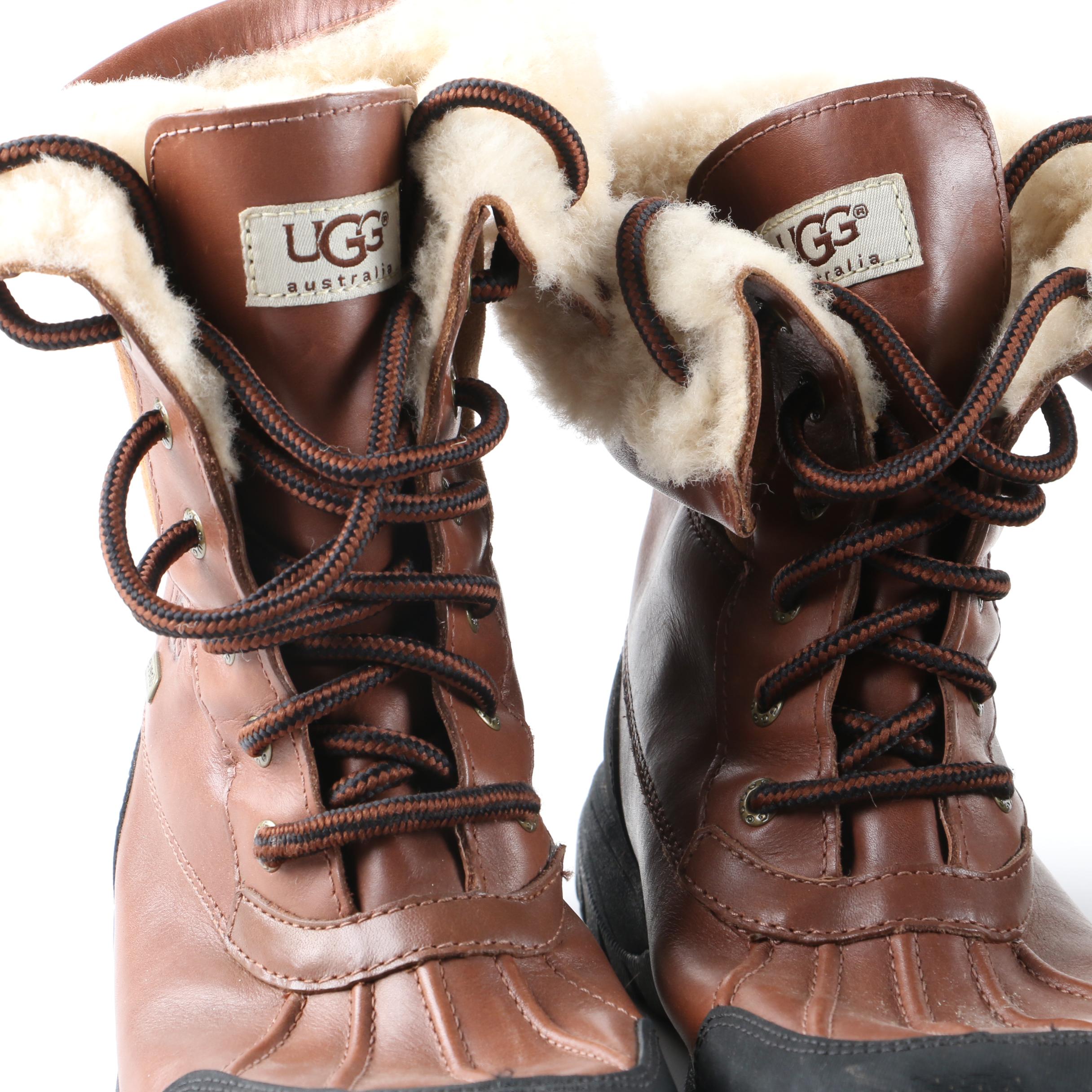 Women's UGG Australia Leather and Shearling Adirondack II Boots