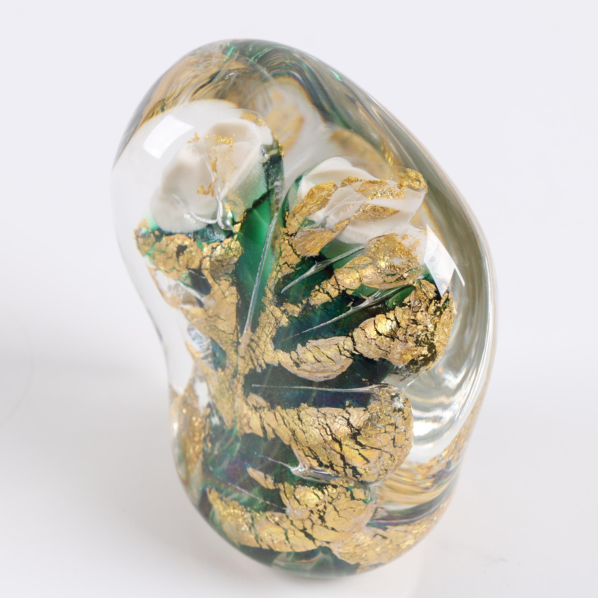 Signed and Dated Art Glass Paperweight