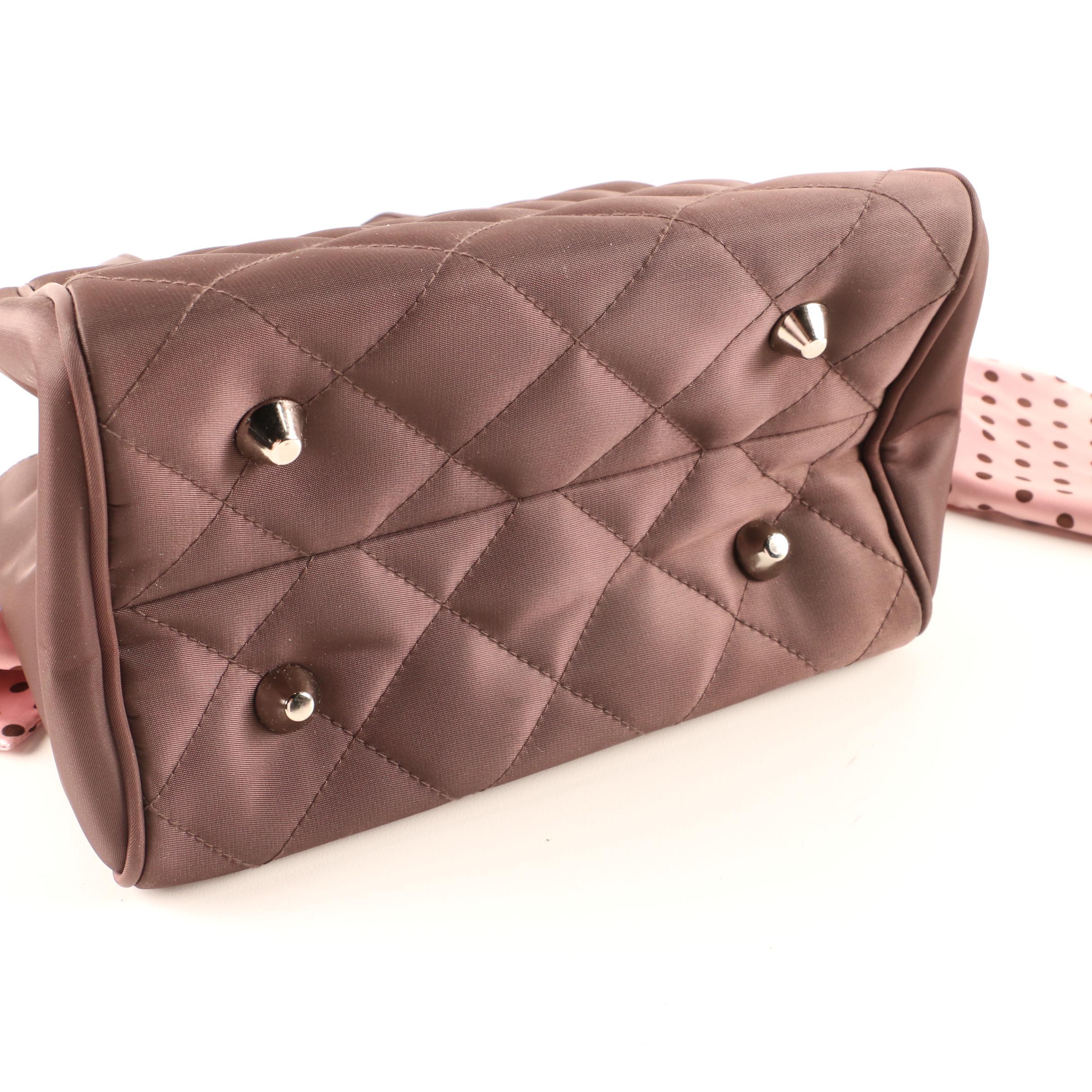 My Flat in London Quilted Brown Fabric Handbag