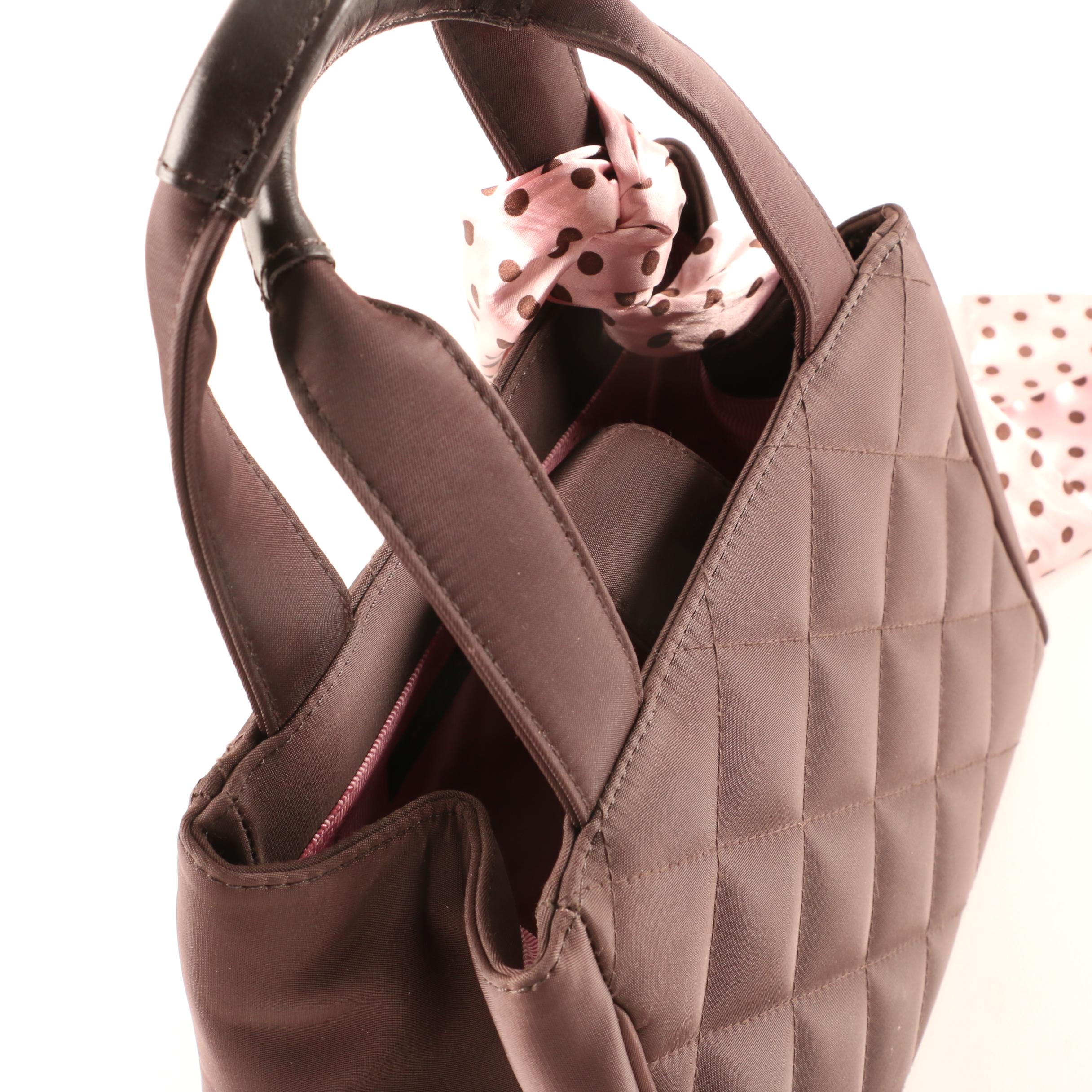 My Flat in London Quilted Brown Fabric Handbag