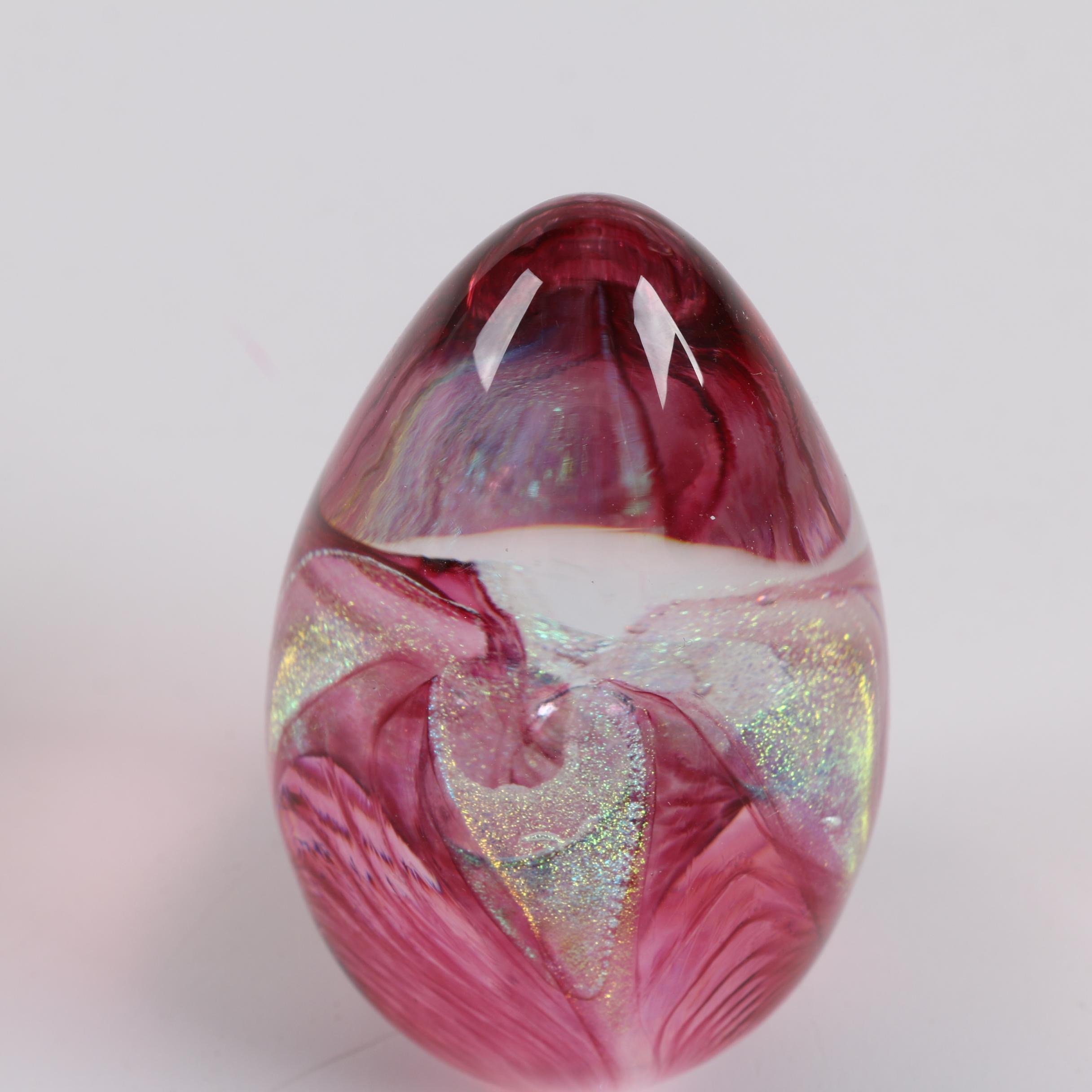 Glass Eye Studio Signed and Dated Egg Form Art Glass Paperweight