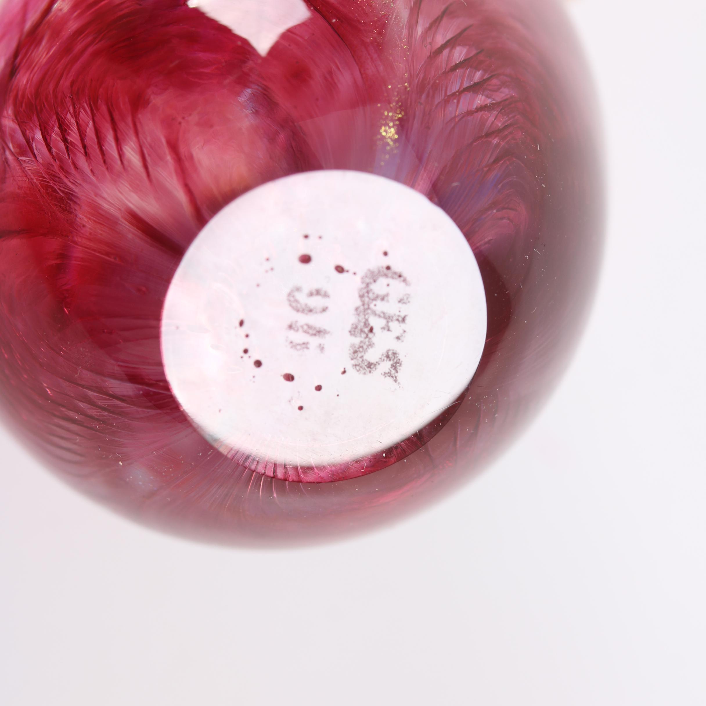 Glass Eye Studio Signed and Dated Egg Form Art Glass Paperweight