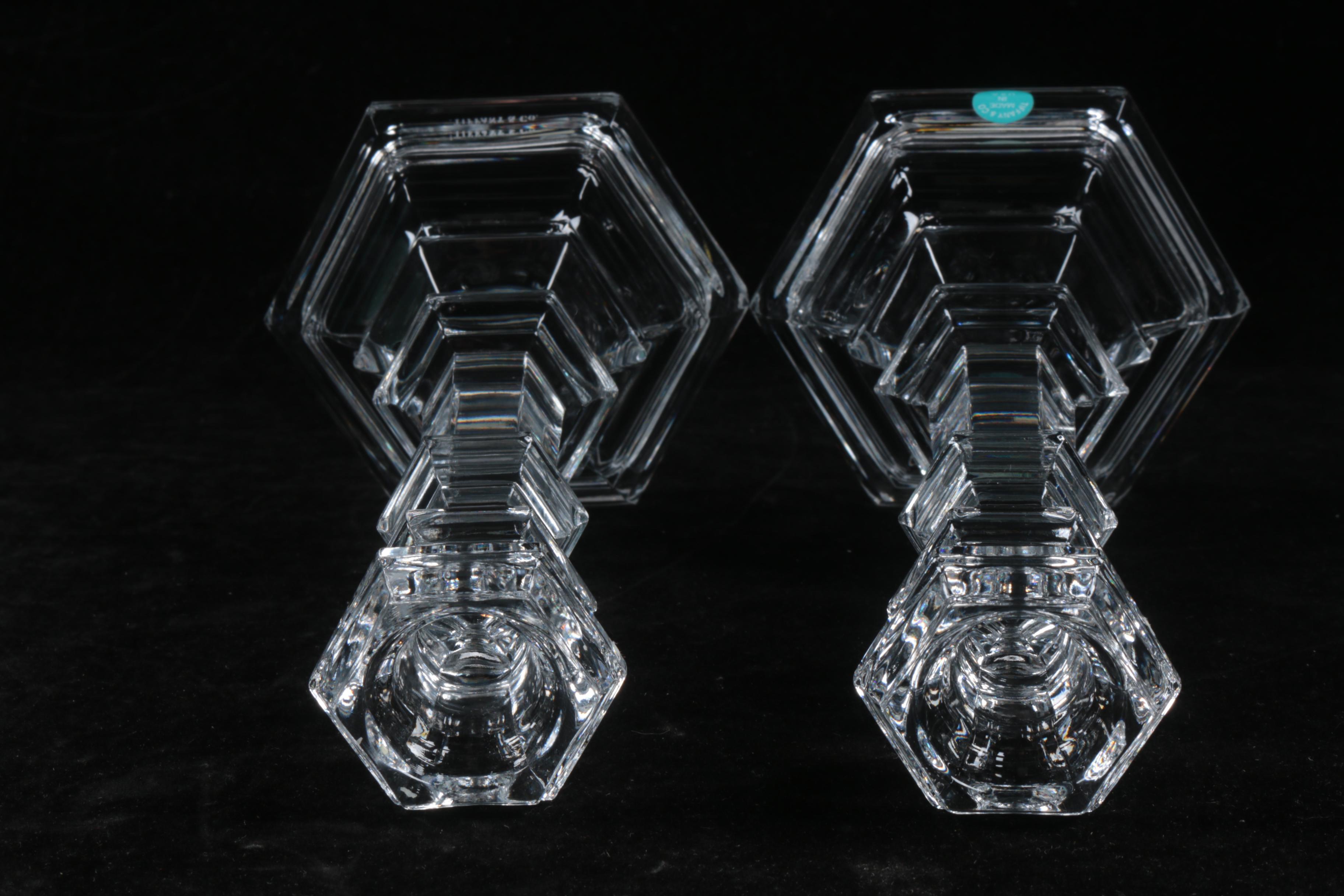 Tiffany & Co. "Plymouth" Crystal Candlesticks EBTH