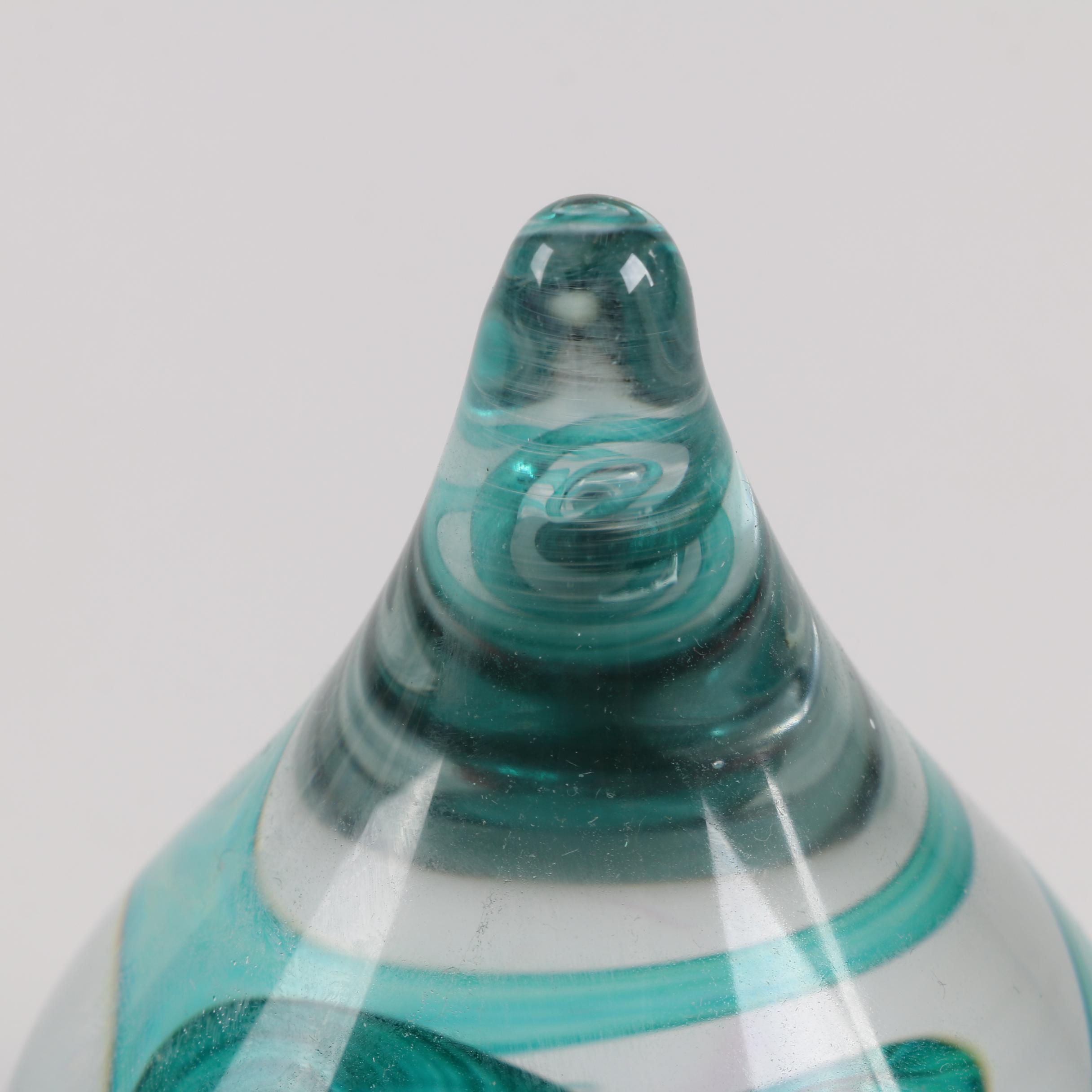 Polish Teadrop Art Glass Paperweight