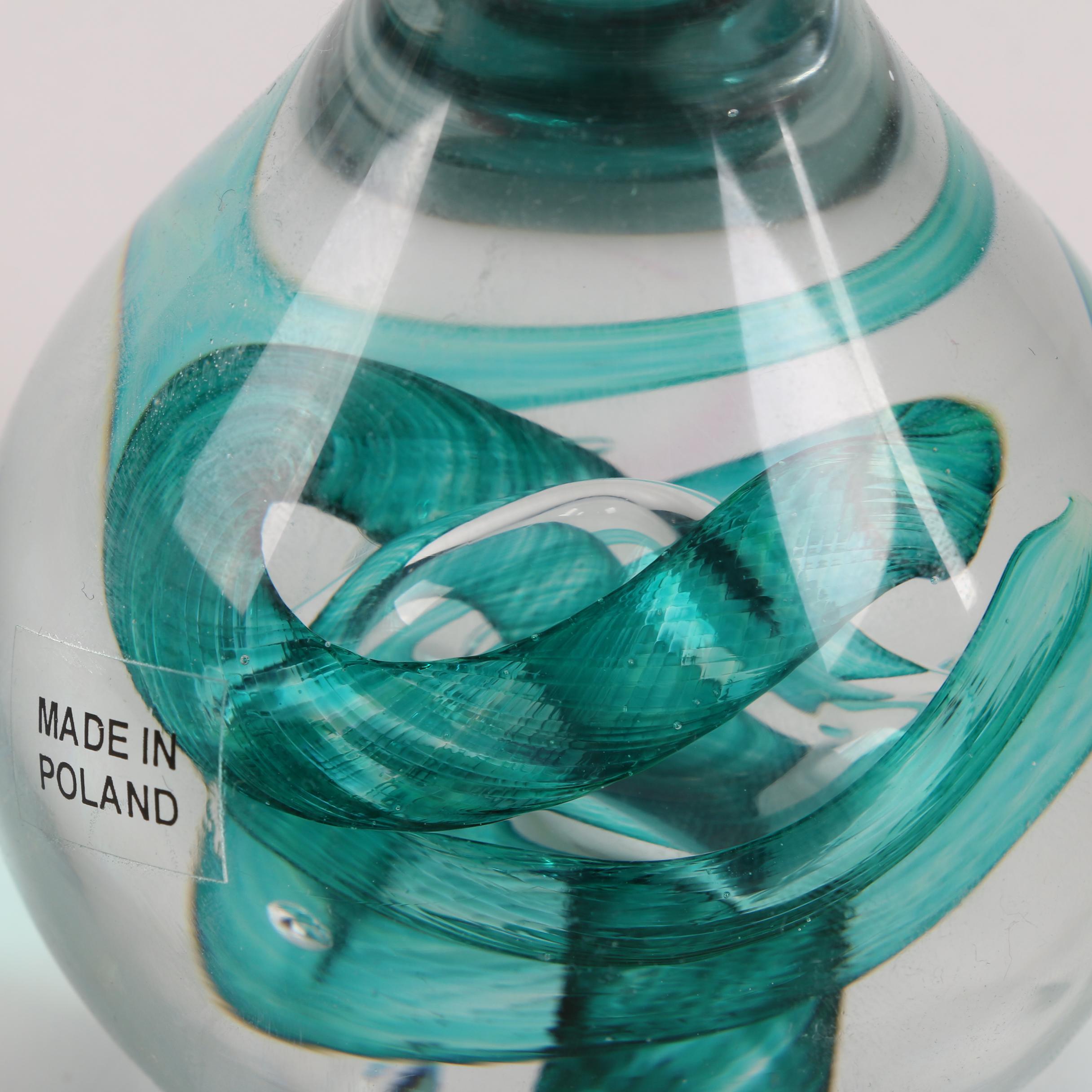 Polish Teadrop Art Glass Paperweight