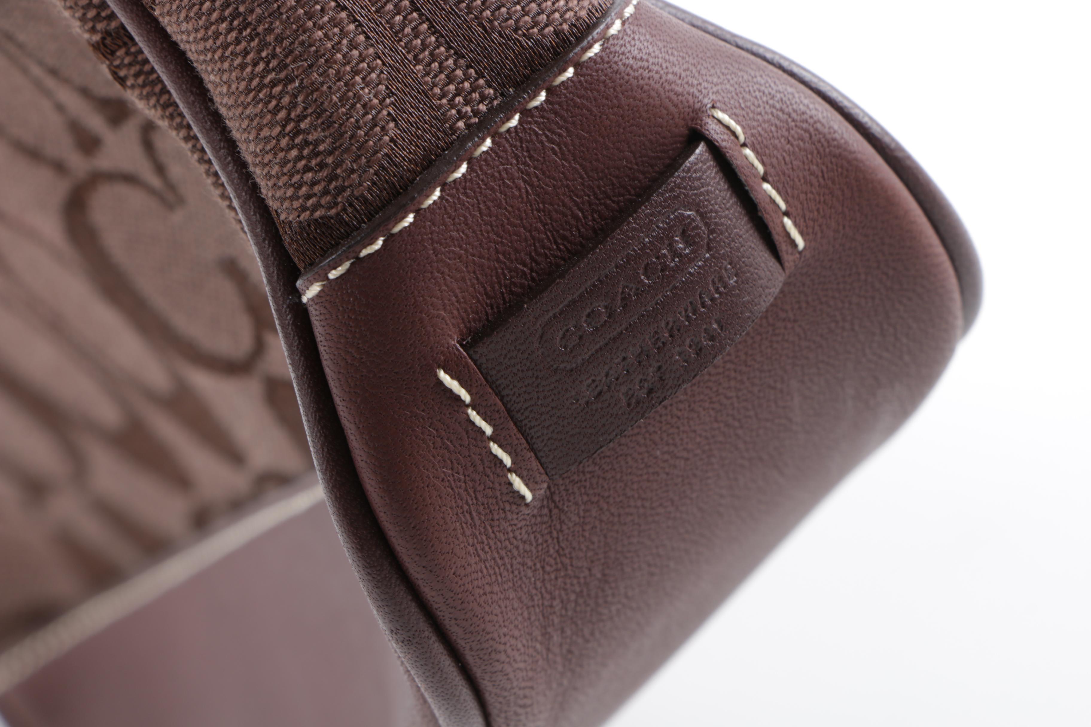 Coach Brown Signature Canvas and Leather Mini Handbag