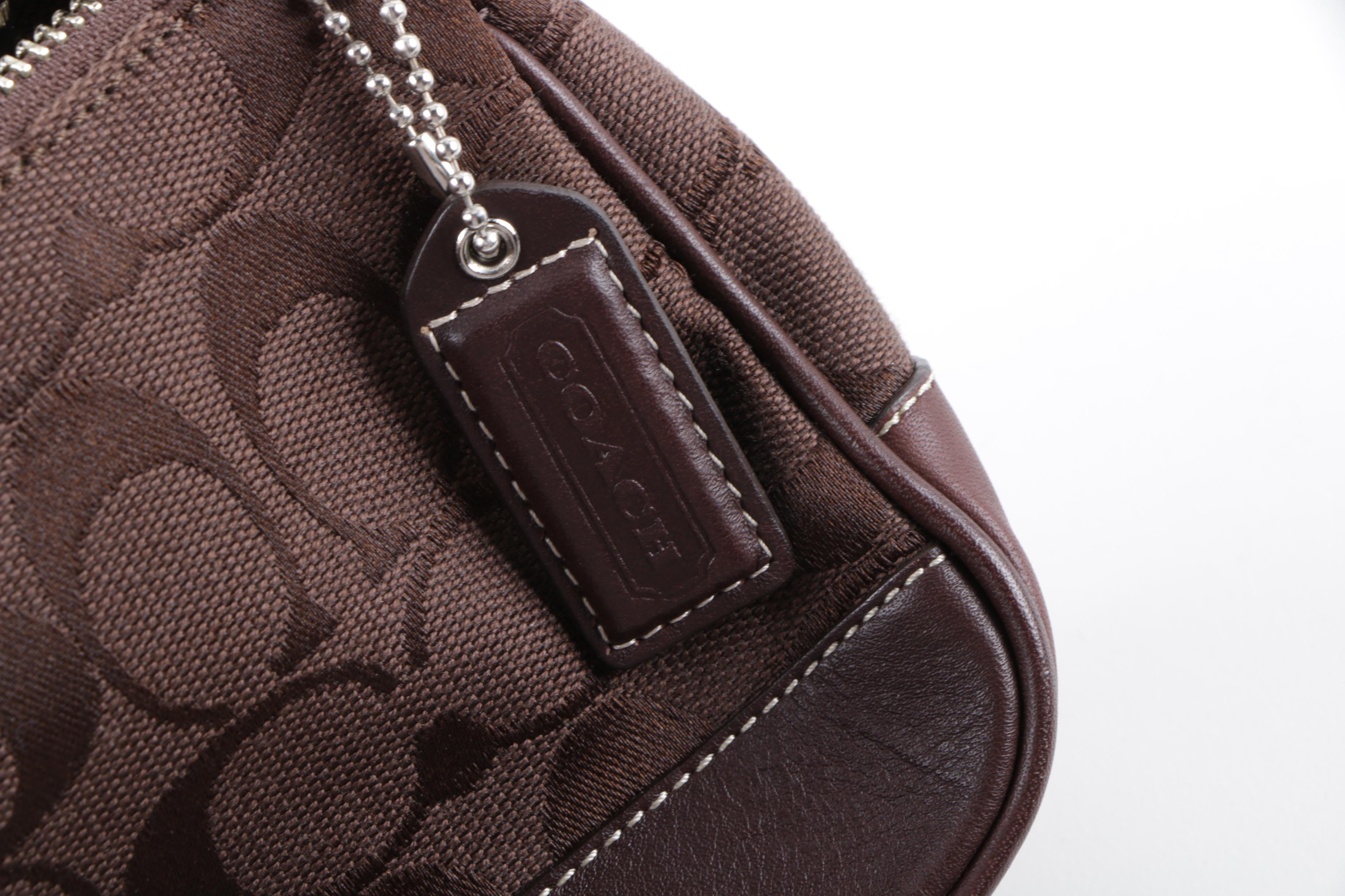 Coach Brown Signature Canvas and Leather Mini Handbag