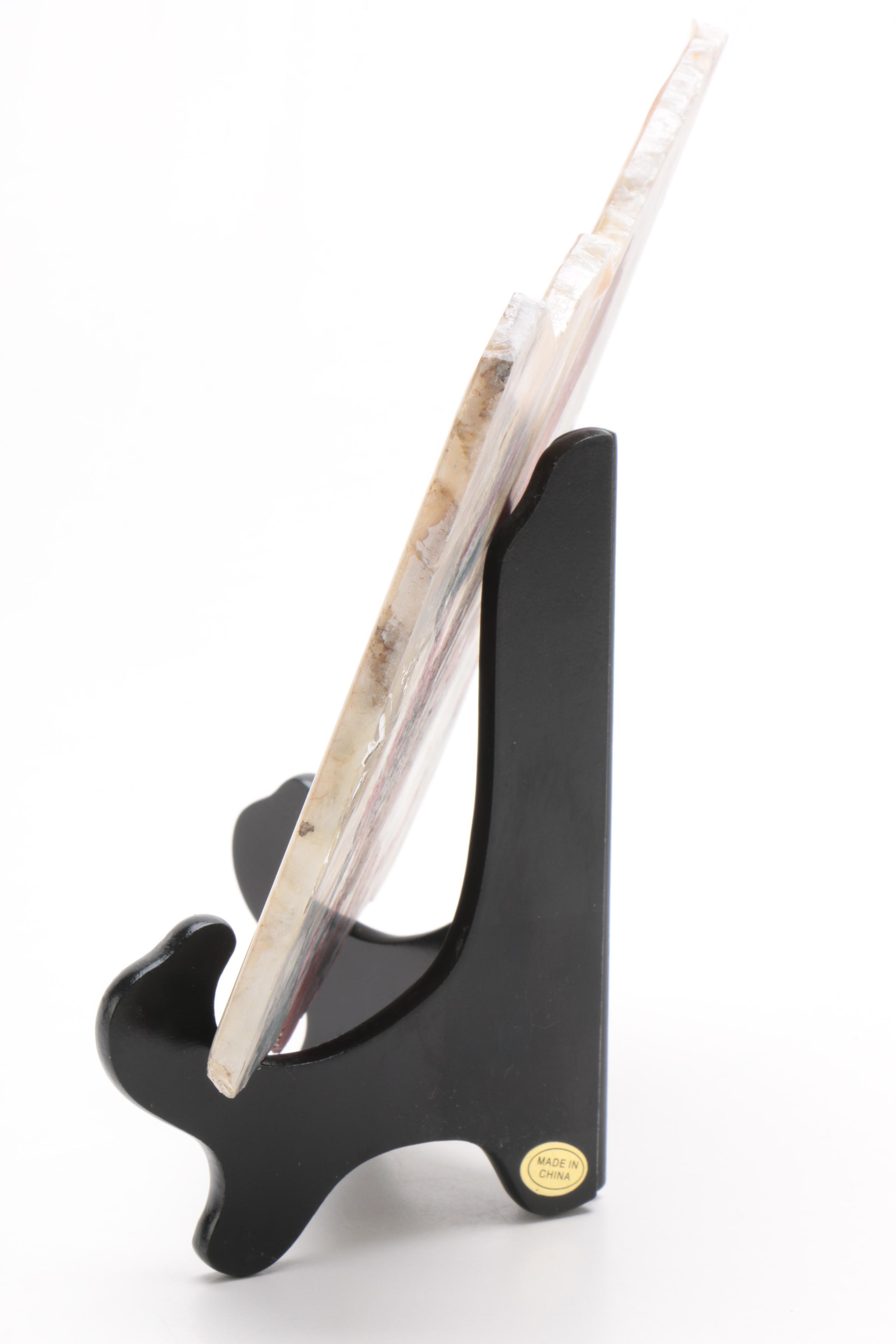 Tourmaline With Albite Slab And Stand