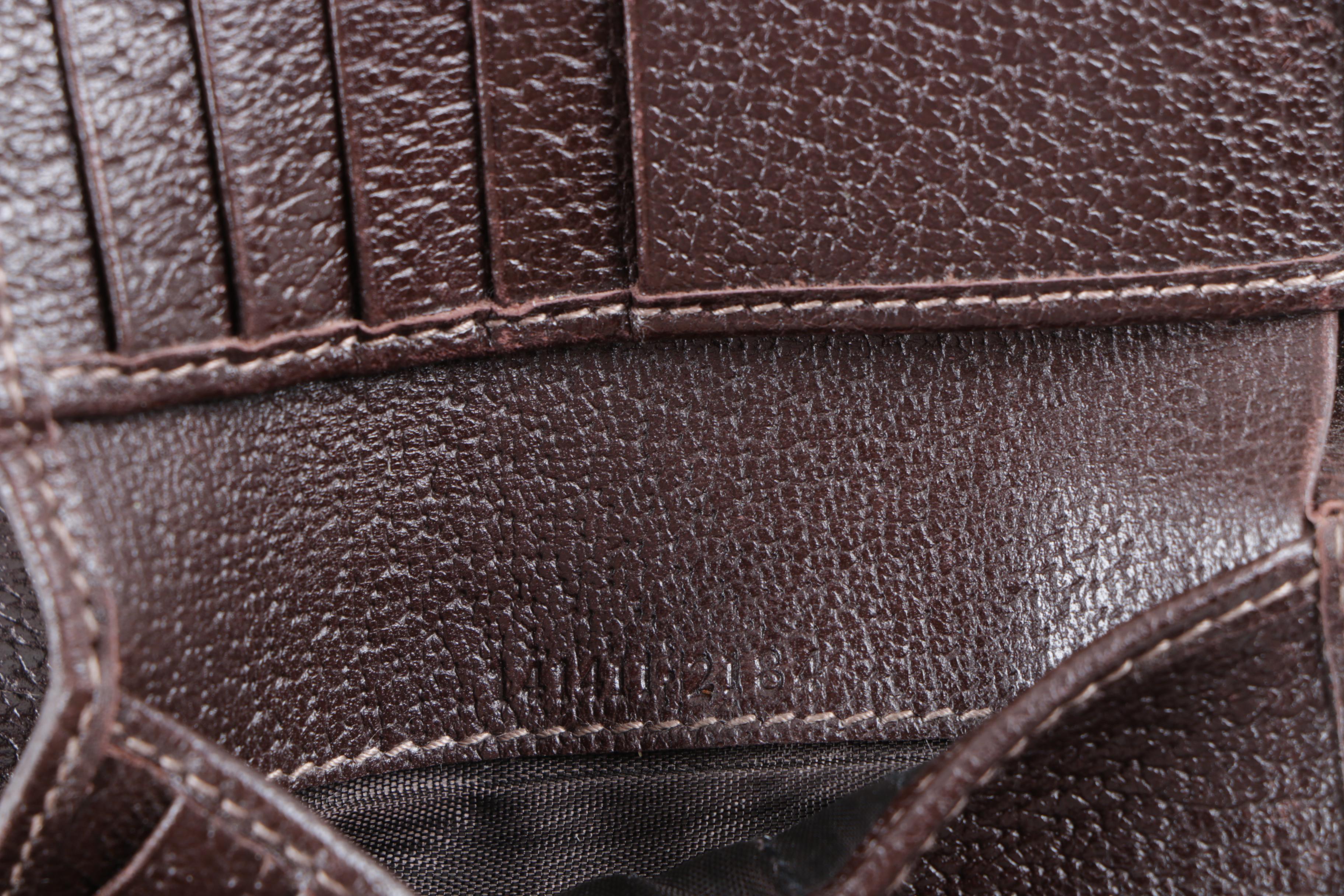 Gucci Monogram Canvas and Brown Leather Wallet