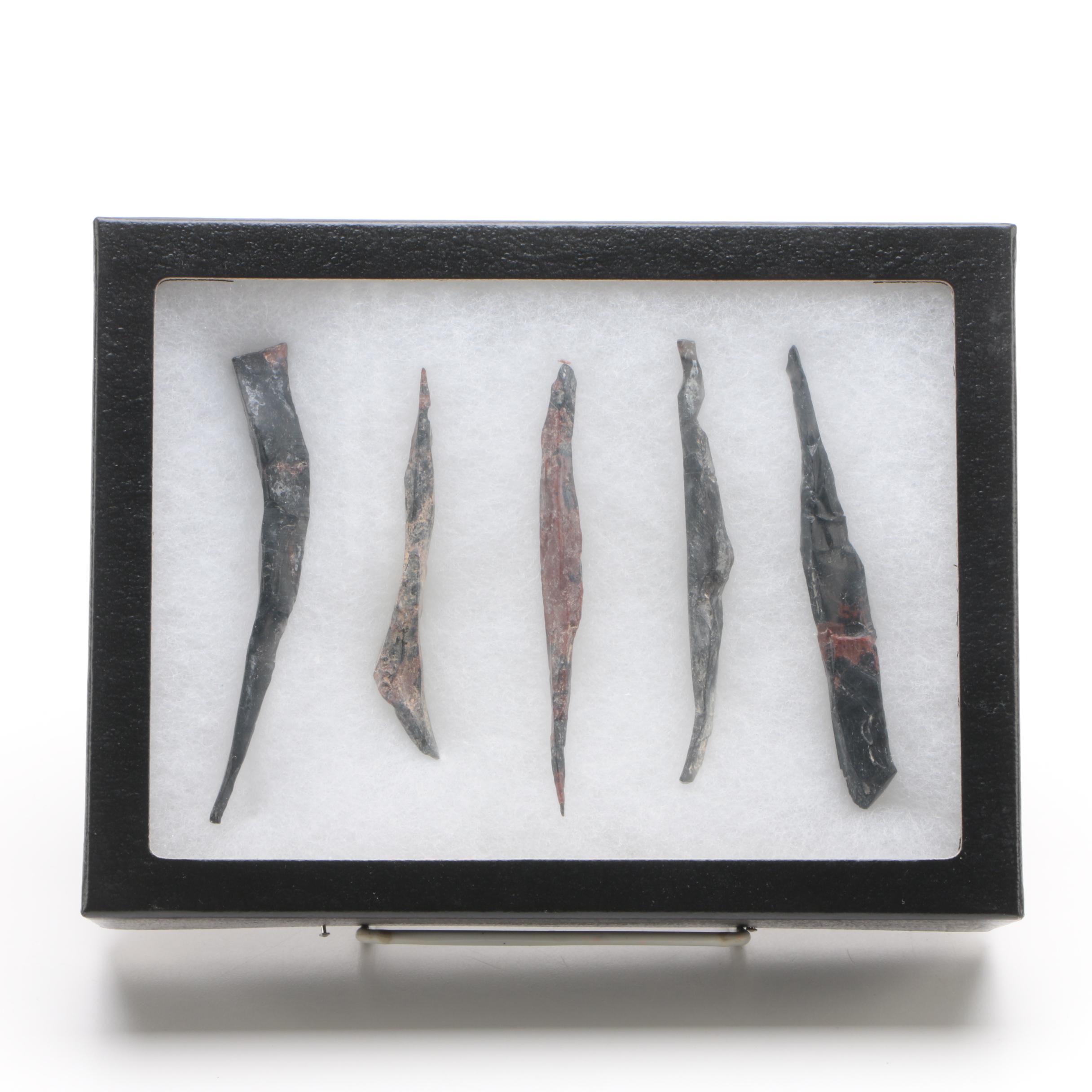 Obsidian Specimens In Display Box