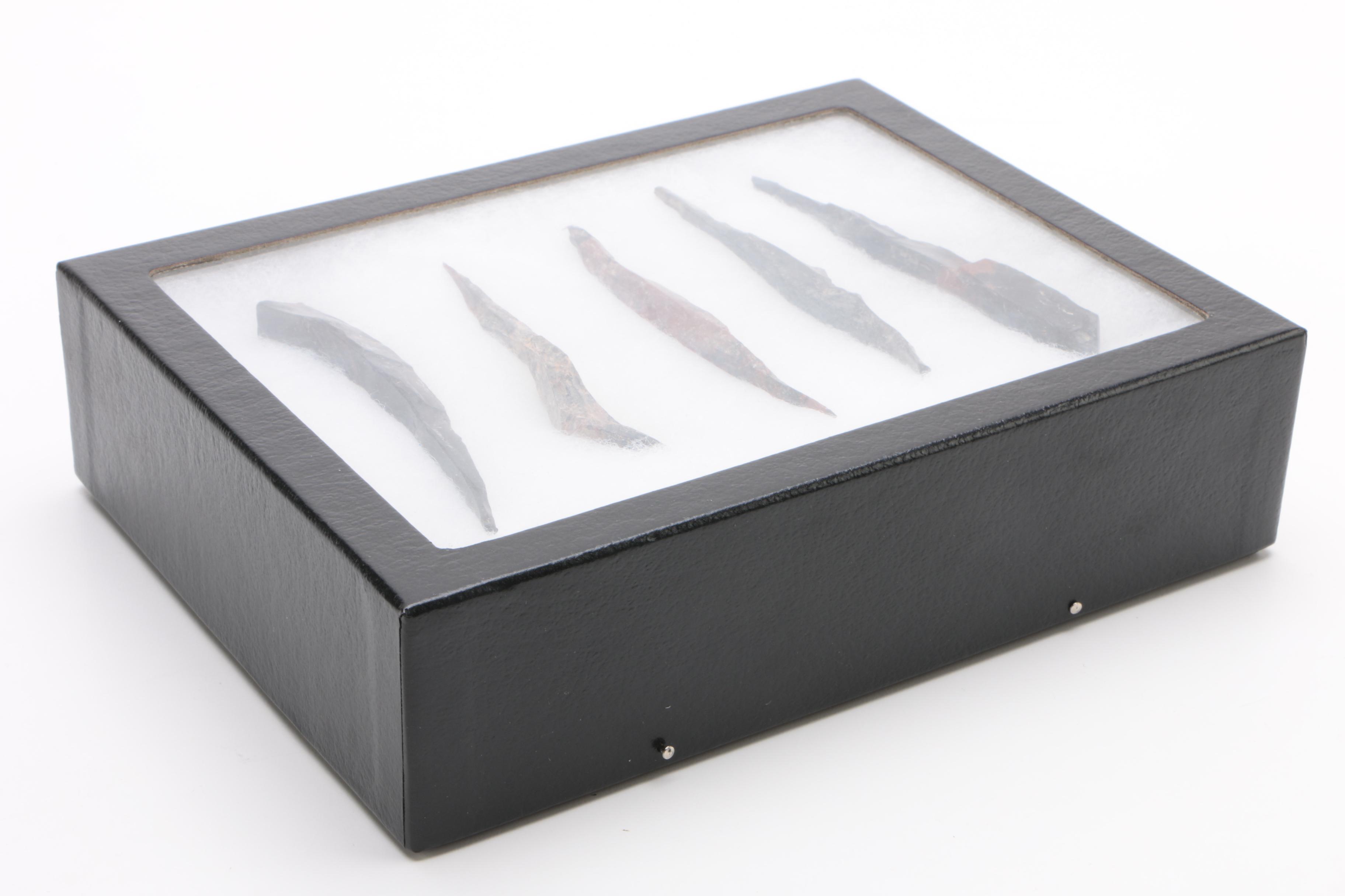 Obsidian Specimens In Display Box
