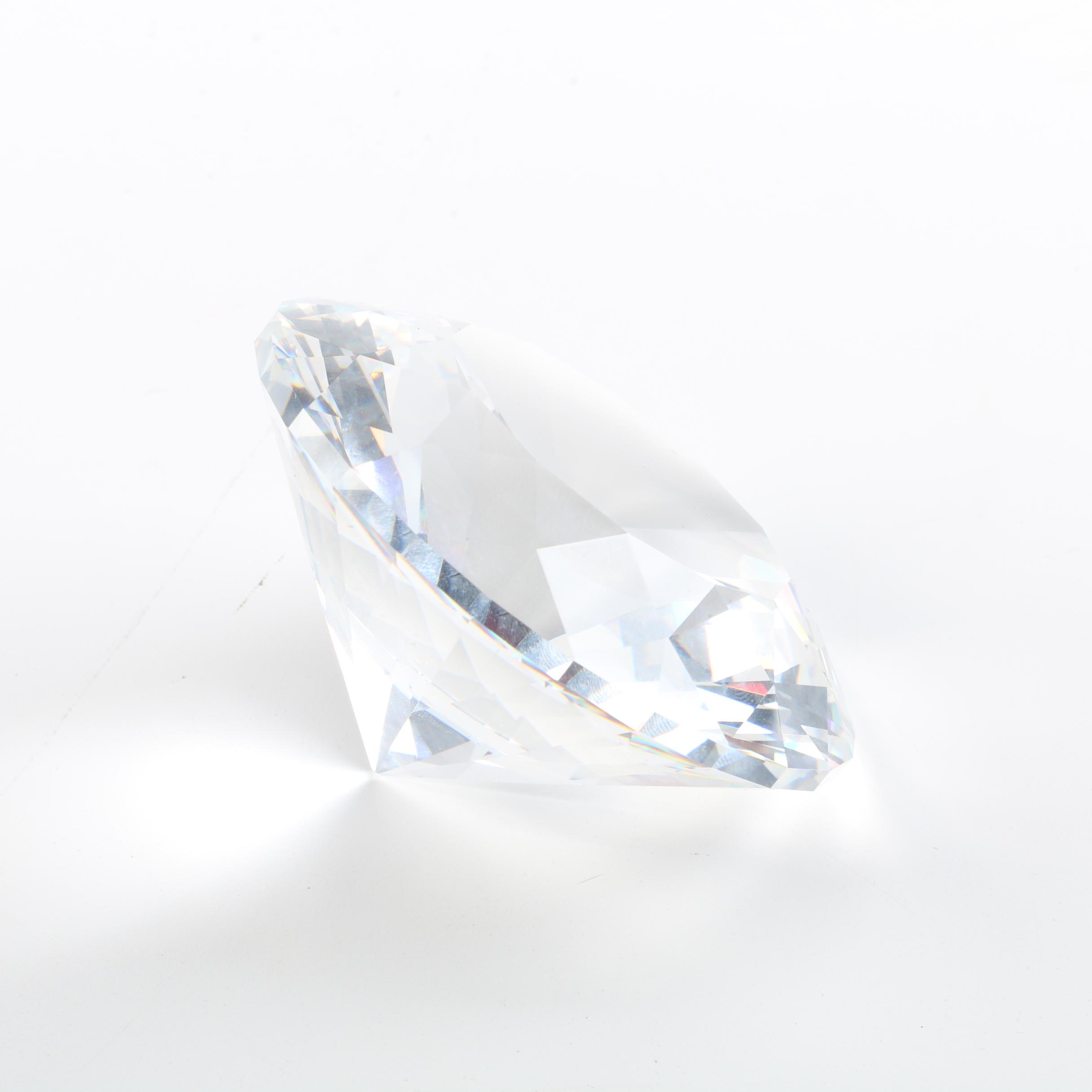 Faceted Crystal "Diamond" Paperweight