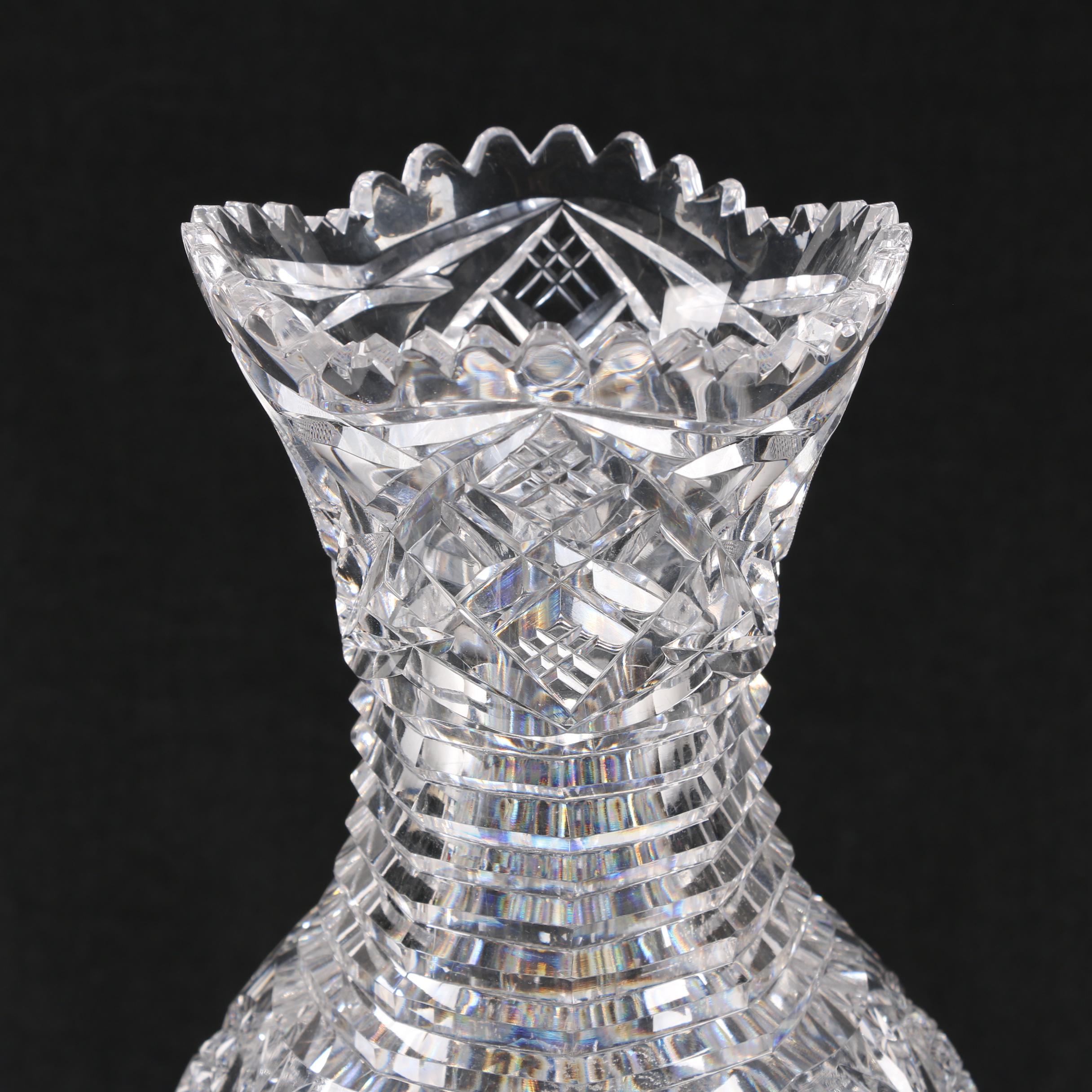 American Brilliant Period Cut Glass Vase