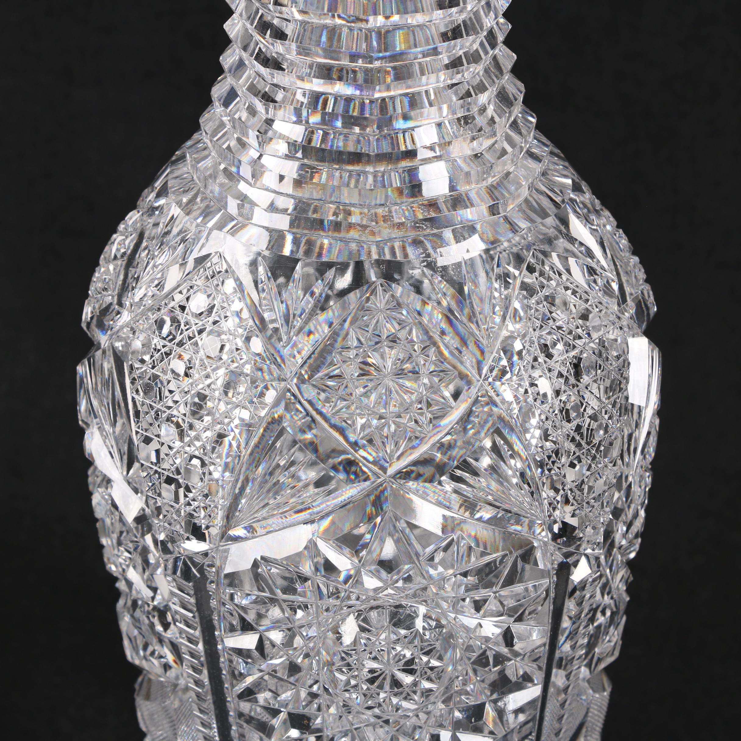 American Brilliant Period Cut Glass Vase