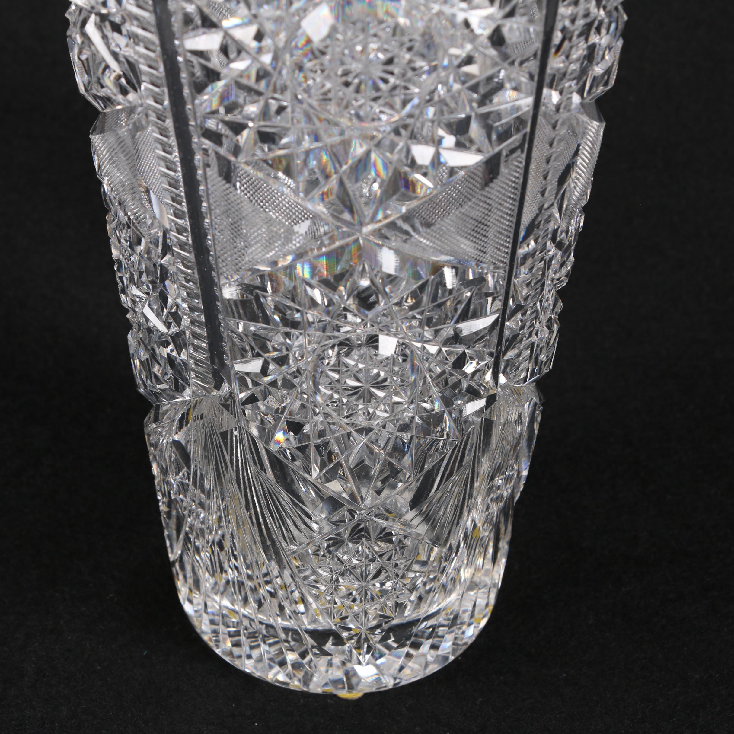 American Brilliant Period Cut Glass Vase