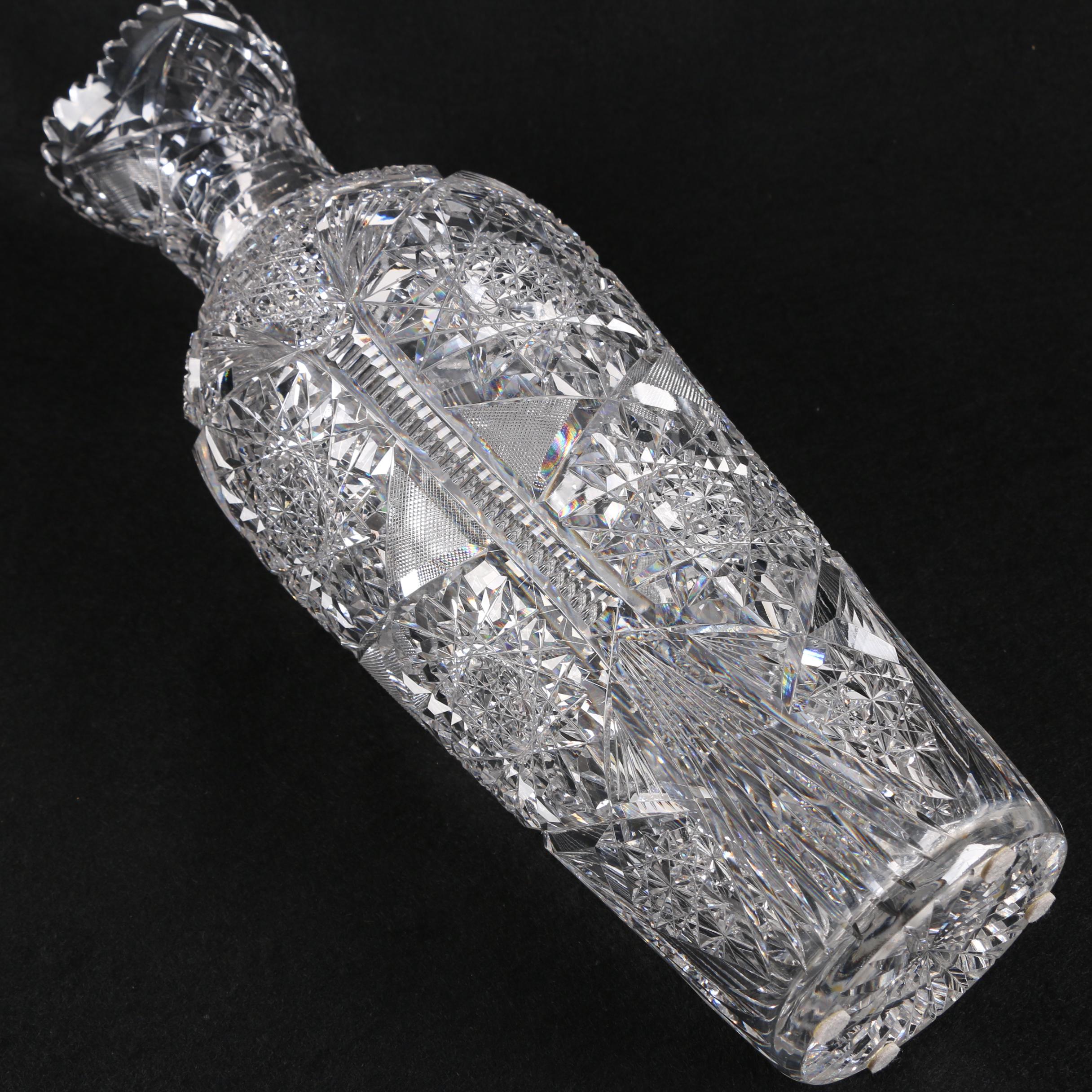 American Brilliant Period Cut Glass Vase