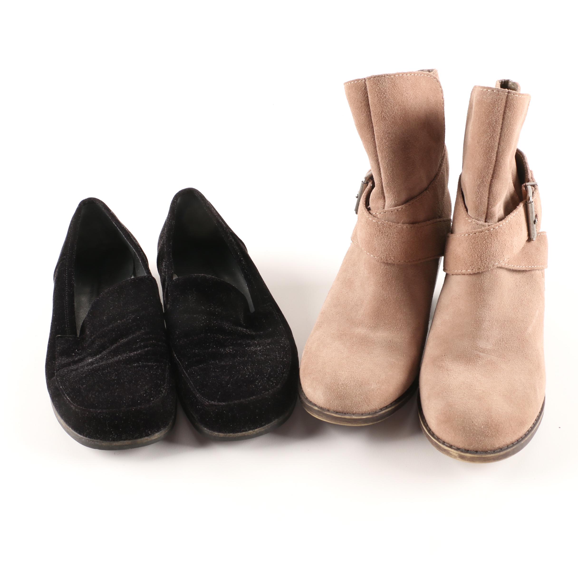 BCBGeneration Aries Suede Boots and Taryn Rose Velvet Loafers
