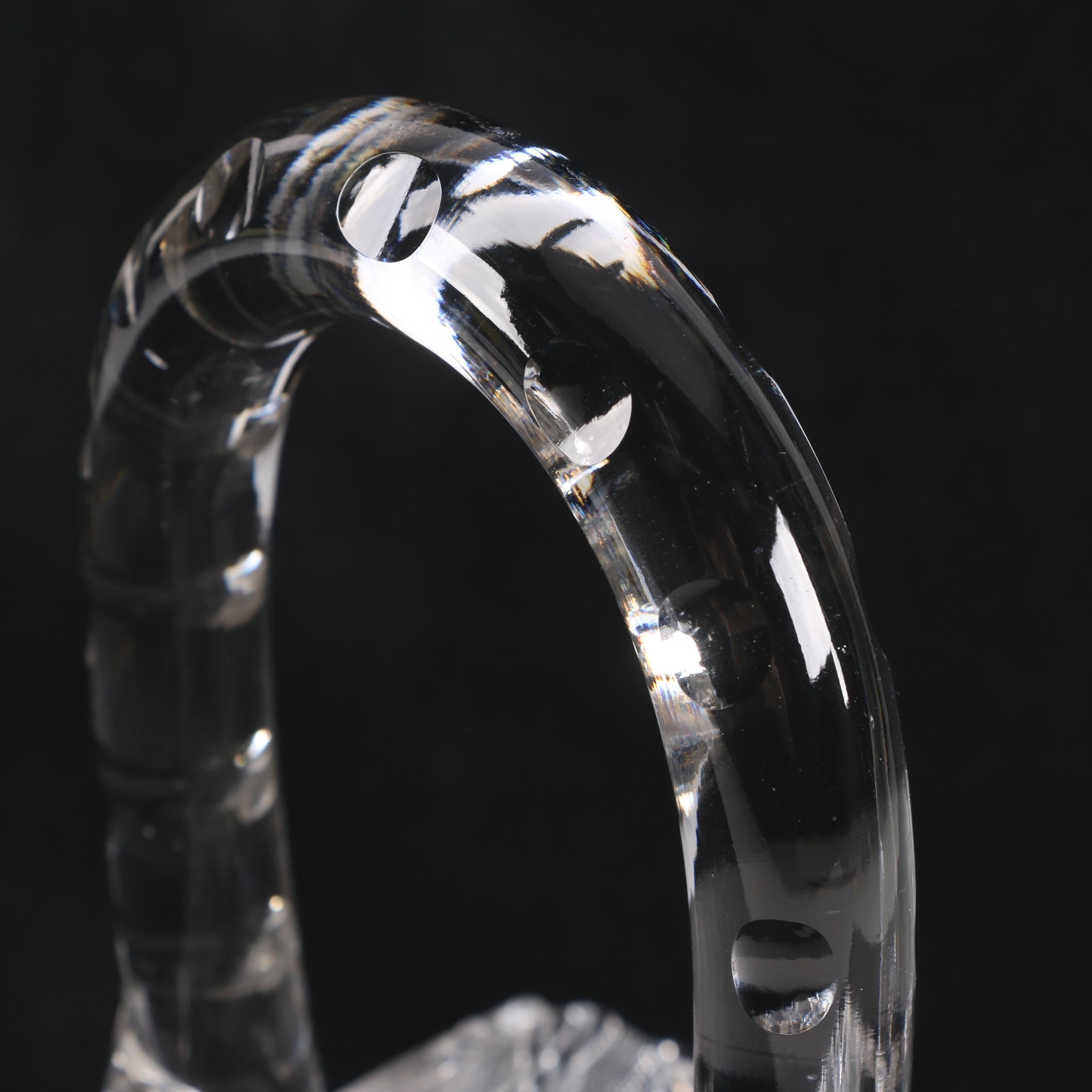 American Brilliant Period Cut Glass Floral Basket