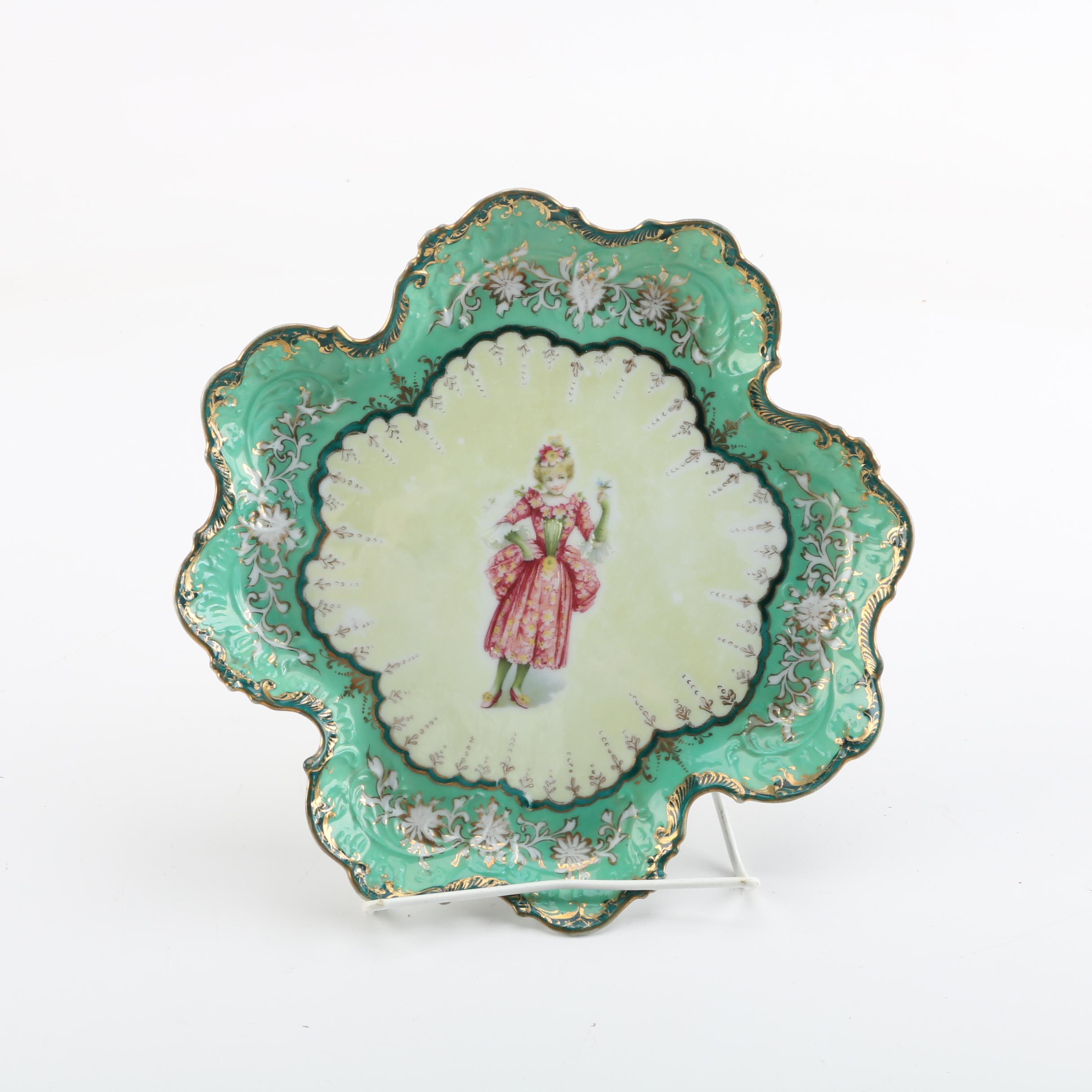Hand-Painted Victorian Style Porcelain Dish