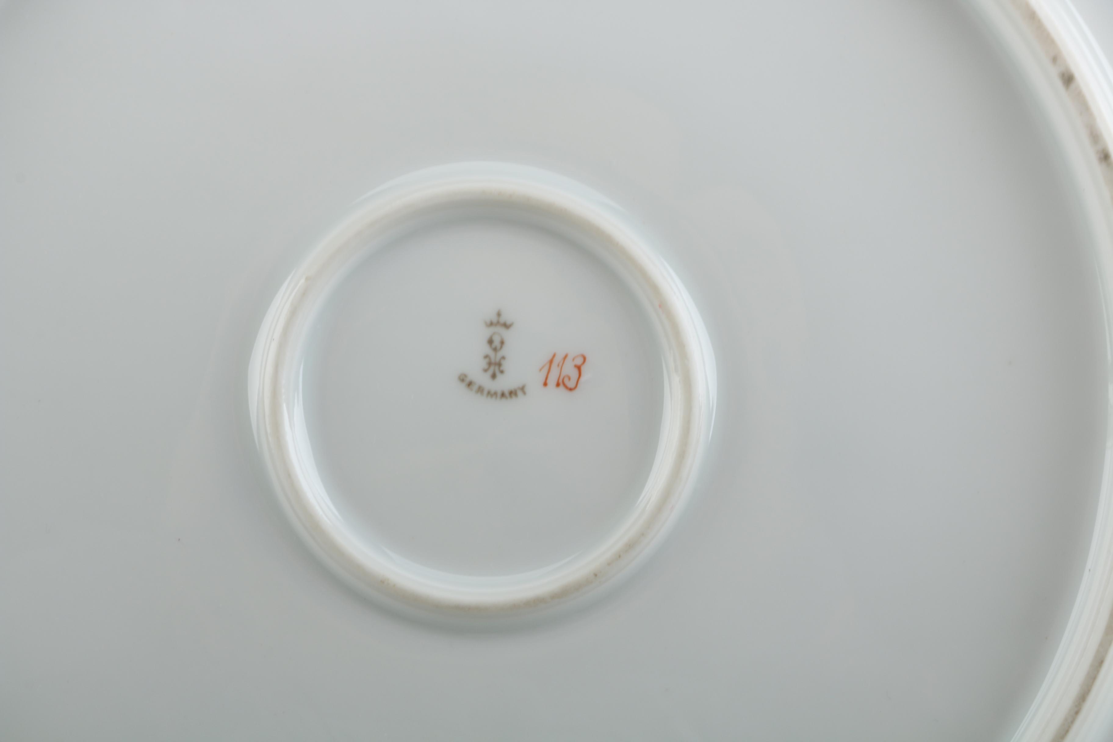 German Pink Floral Porcelain Tray