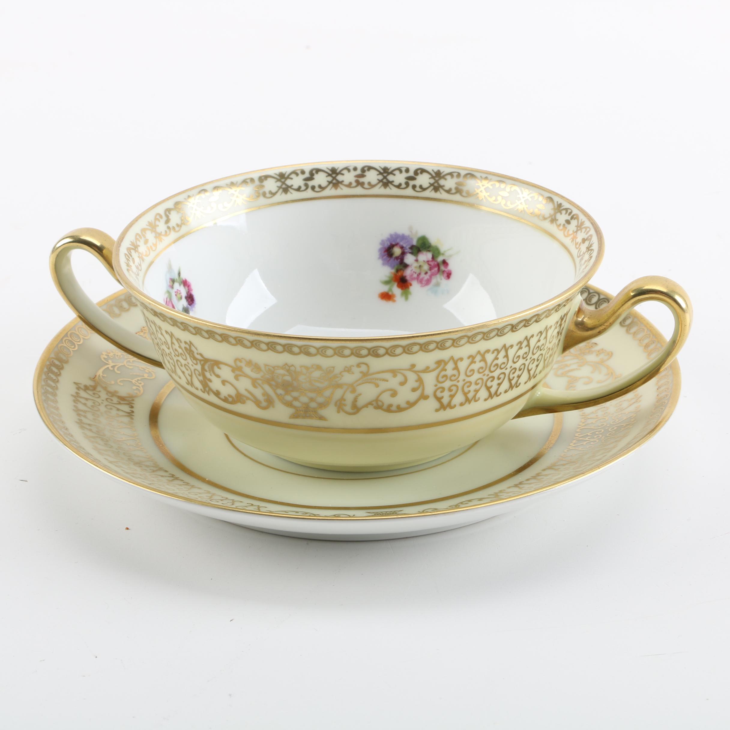 Vintage Tirschenreuth Bavarian Porcelain Bouillon Cup and Saucer