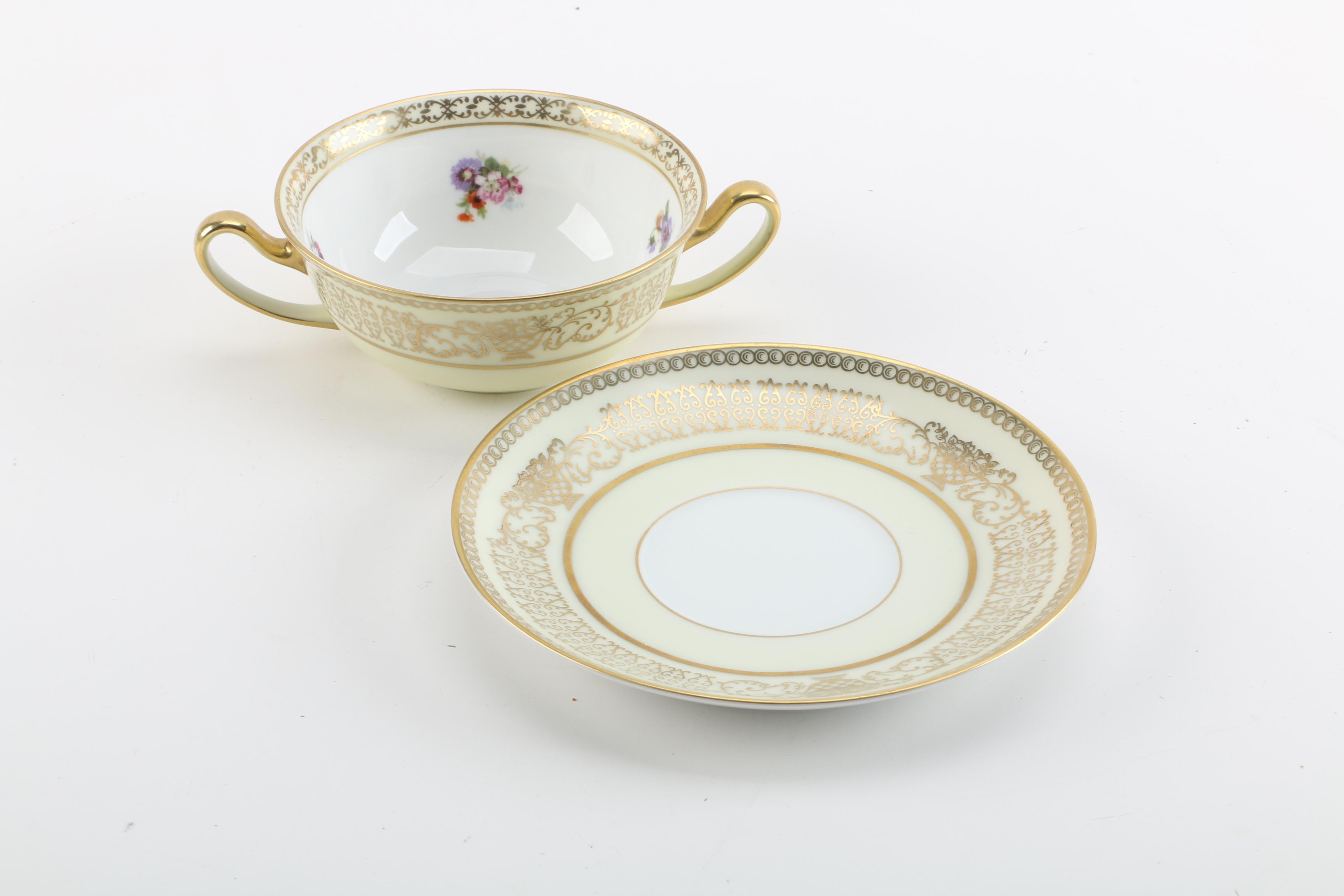 Vintage Tirschenreuth Bavarian Porcelain Bouillon Cup and Saucer