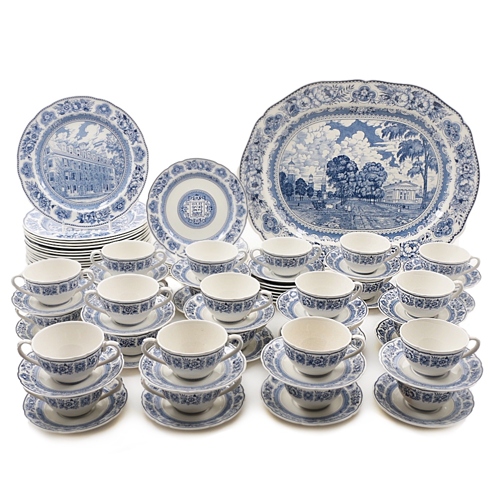 Collection of Vintage Pictorial Wedgwood "Yale" Tableware