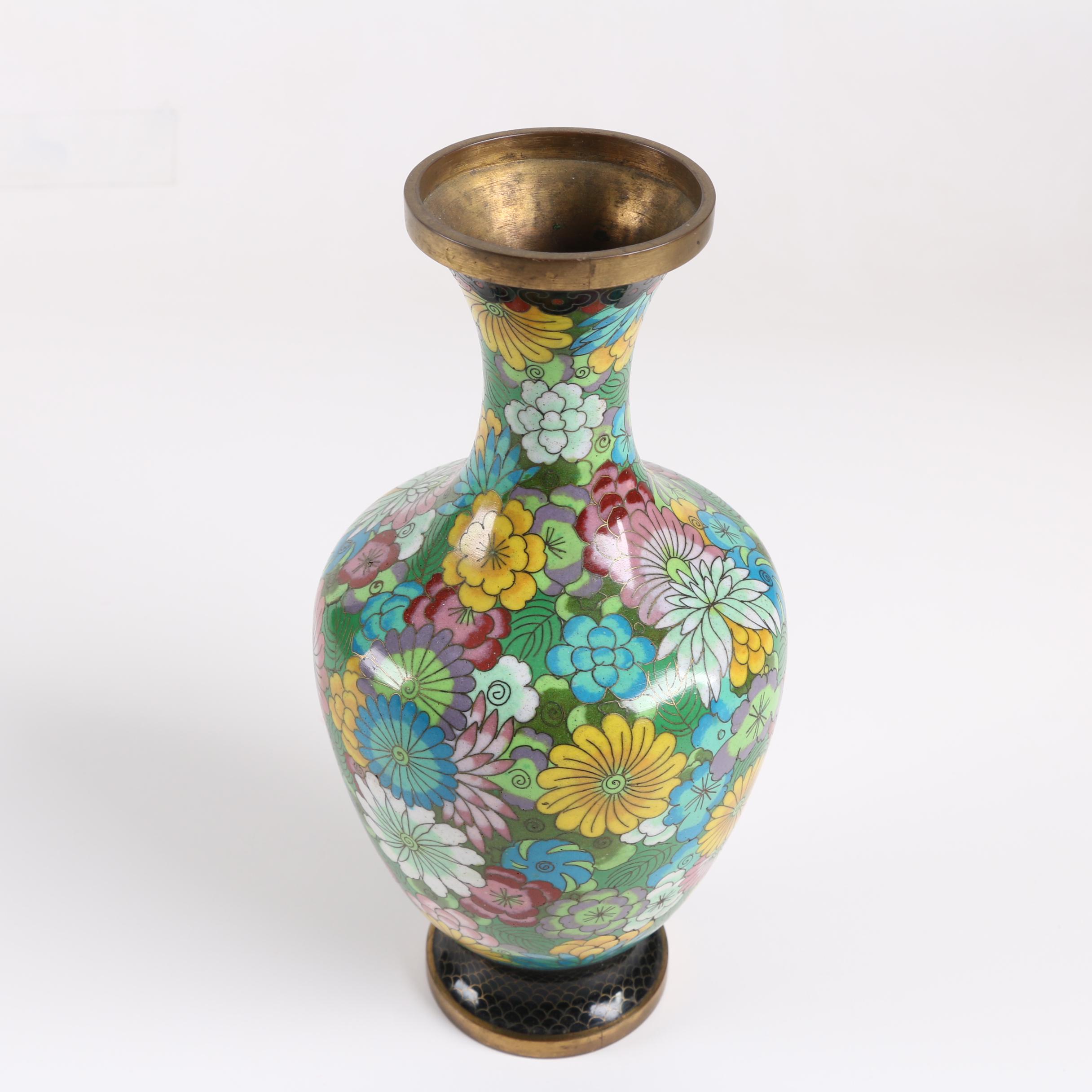 Chinese Floral Cloisonné Vase