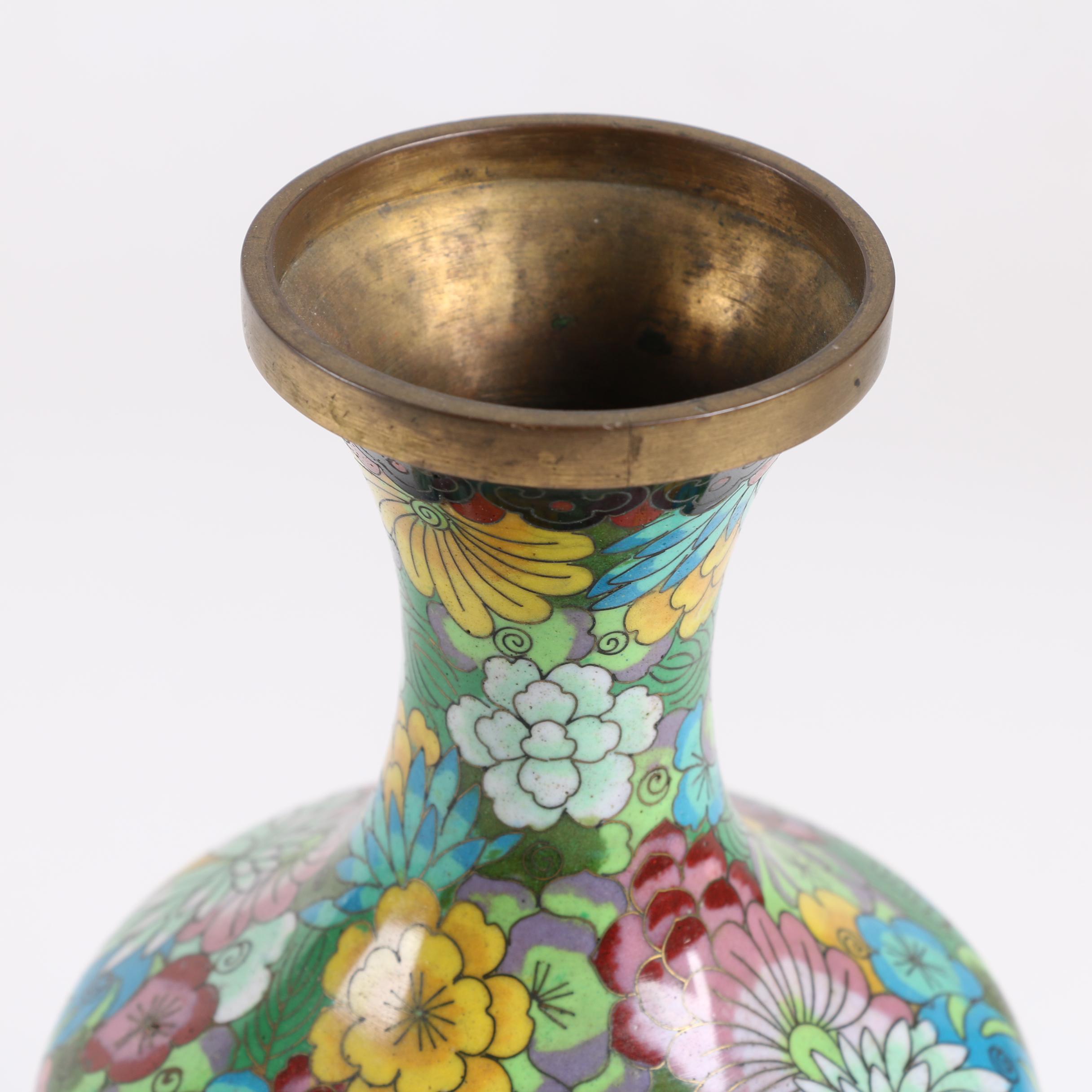 Chinese Floral Cloisonné Vase