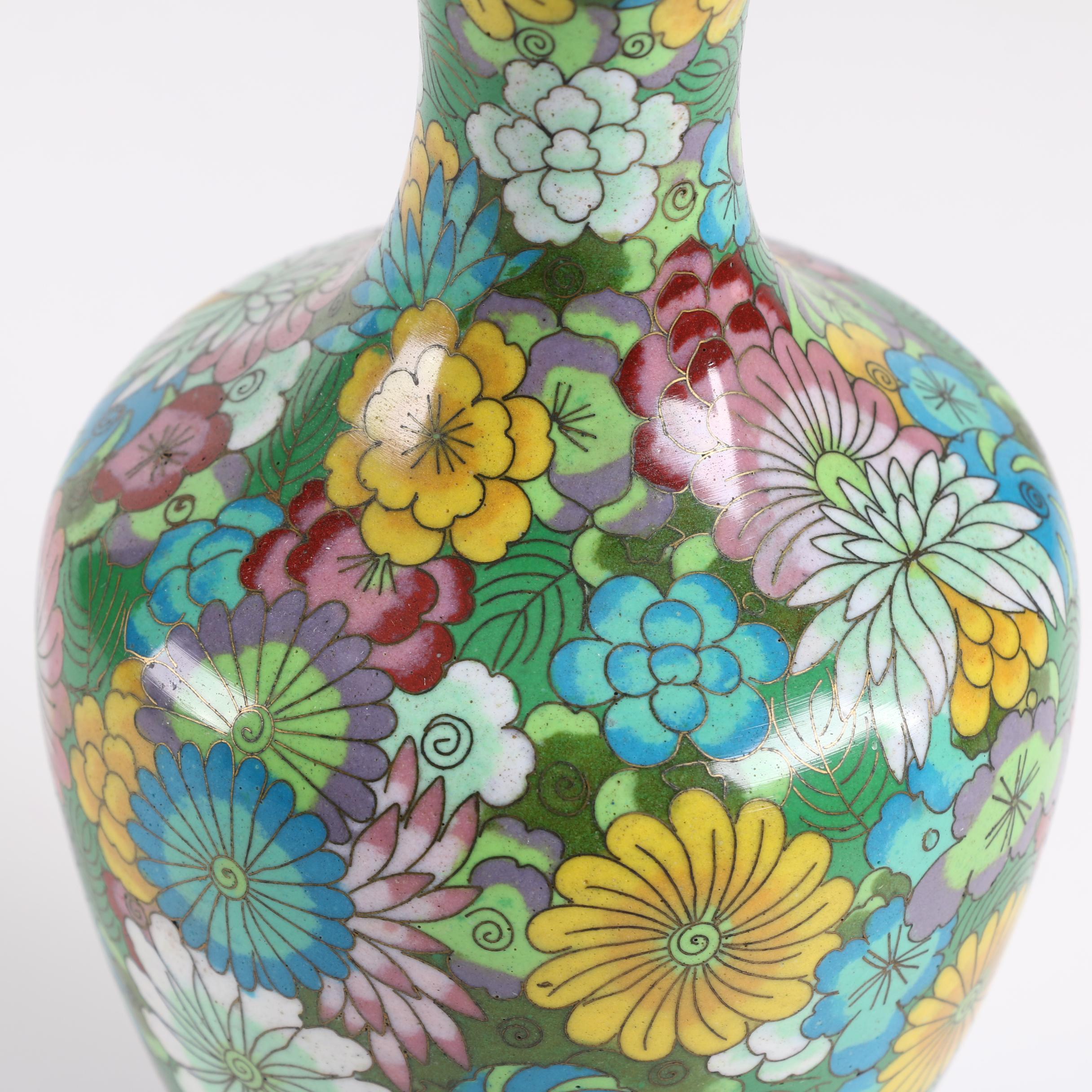 Chinese Floral Cloisonné Vase