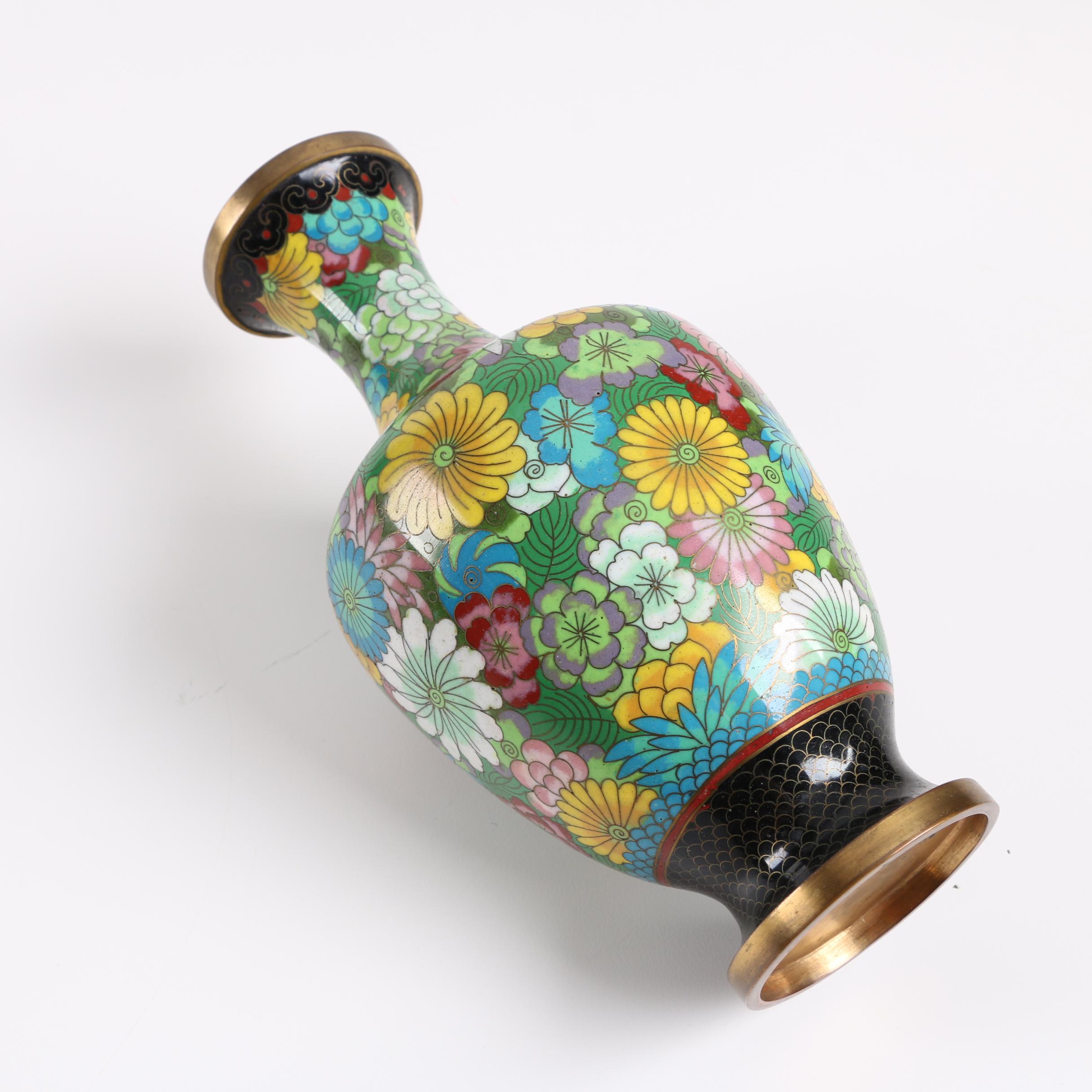 Chinese Floral Cloisonné Vase