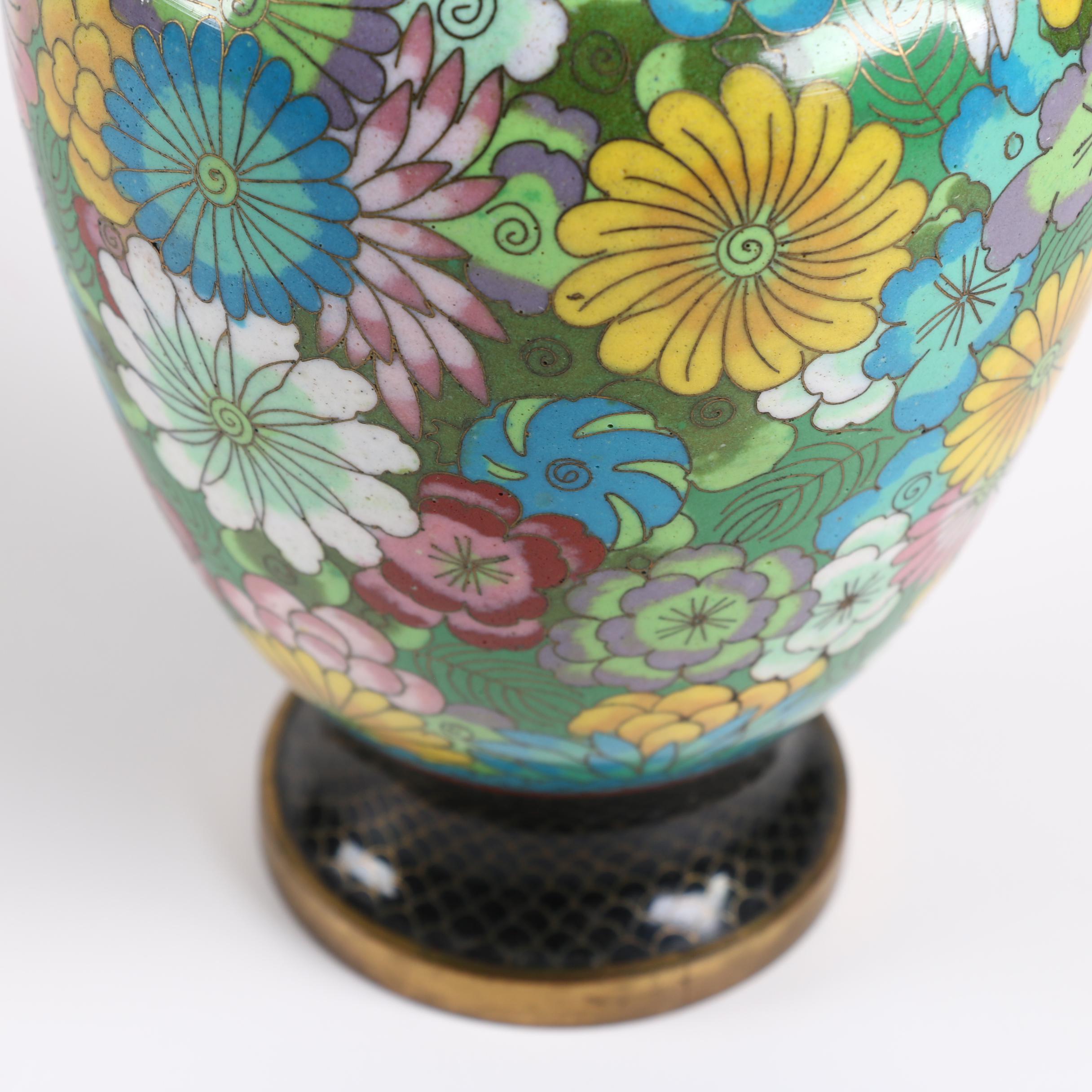 Chinese Floral Cloisonné Vase